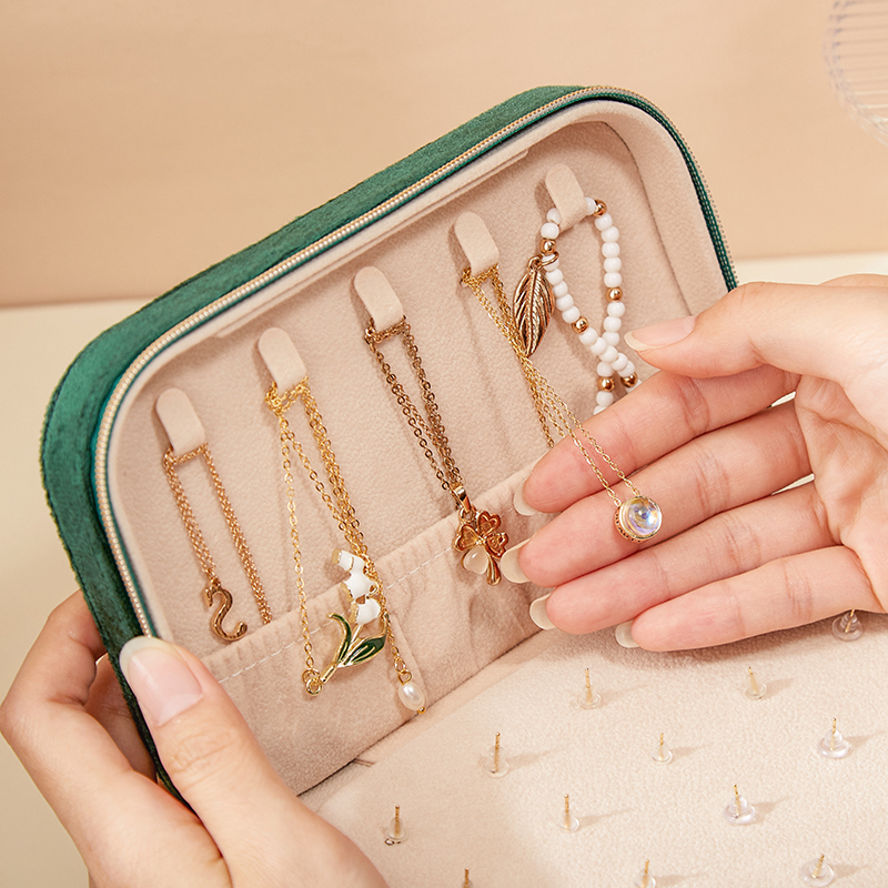 Schmuckkästchen aus Samt - Grün