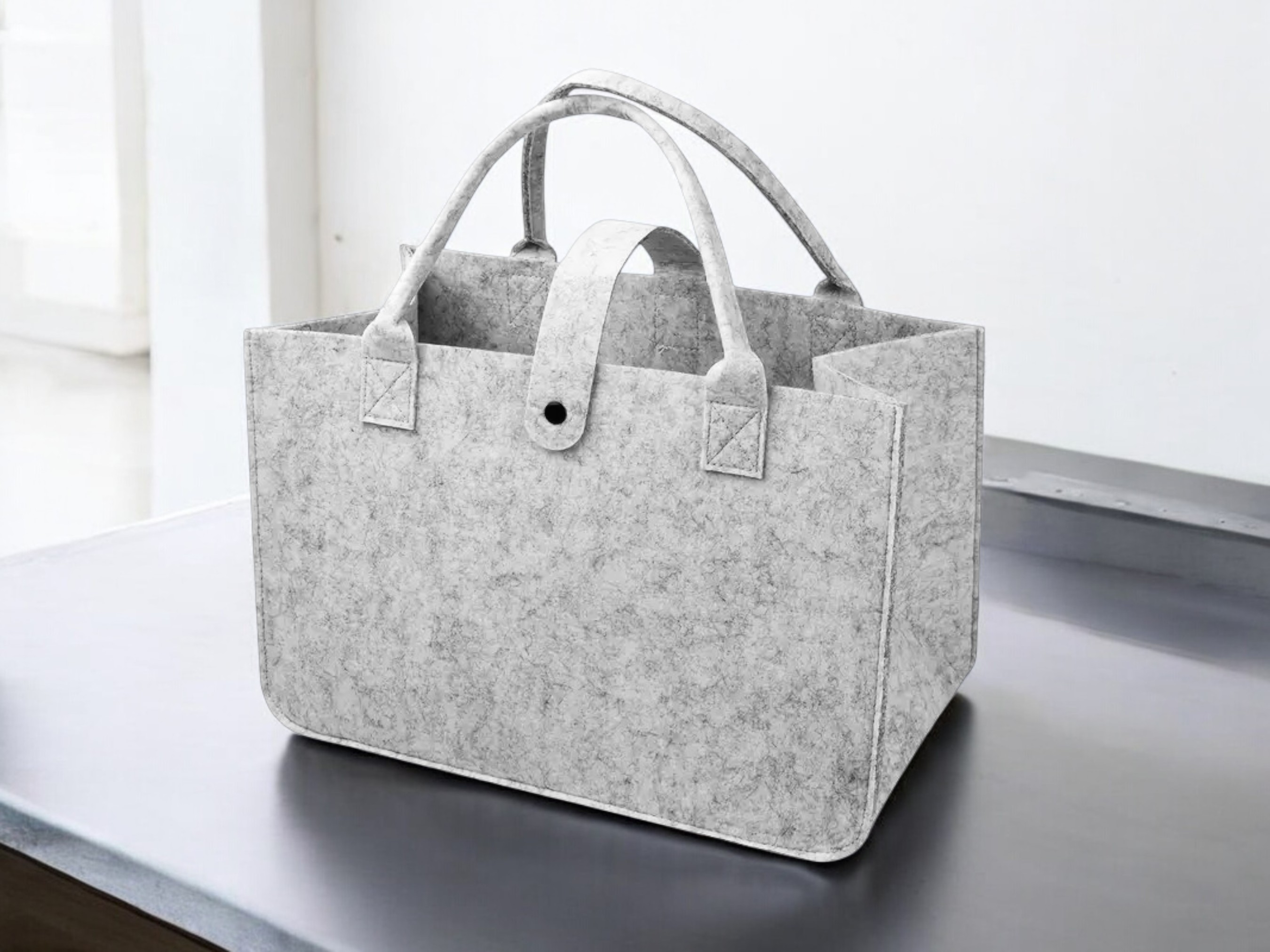 Filztasche - Hellgrau, Dunkelgrau