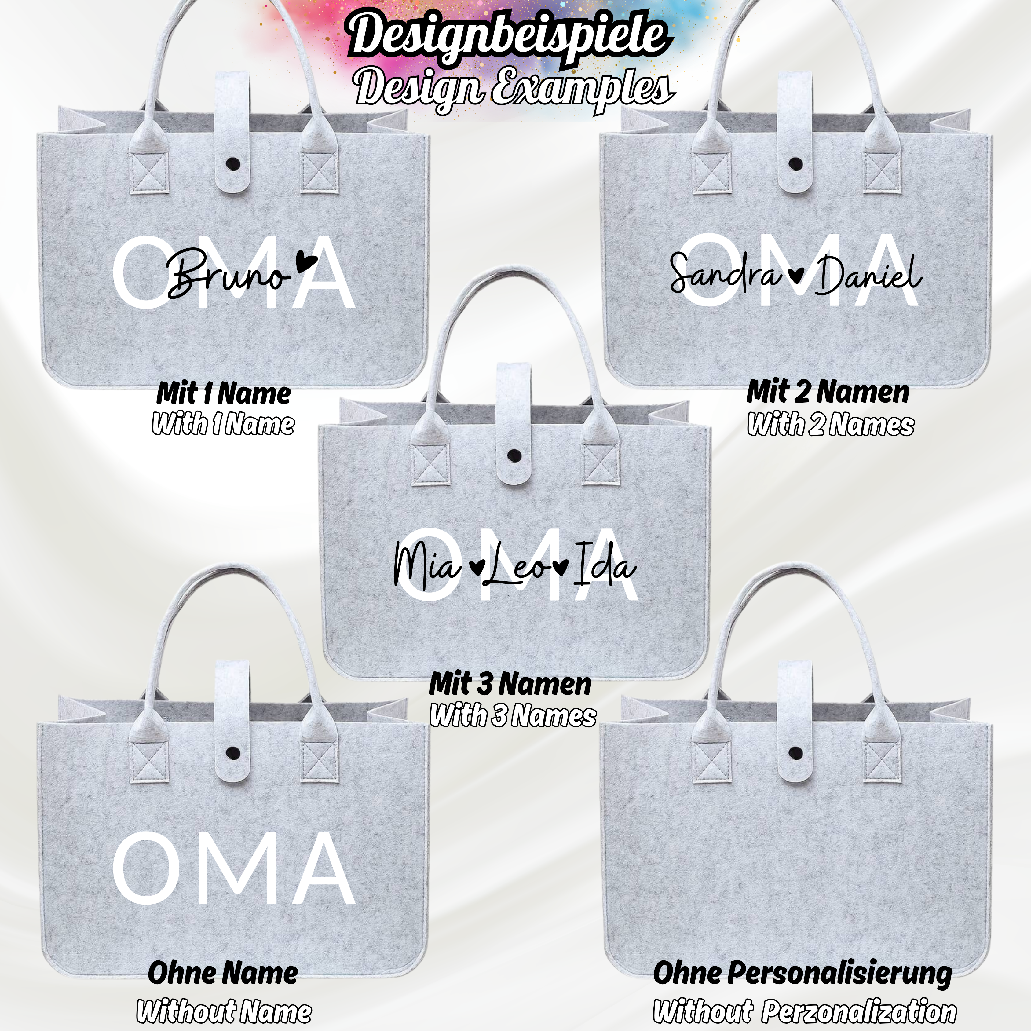 Personalisierte Filztasche "OMA"