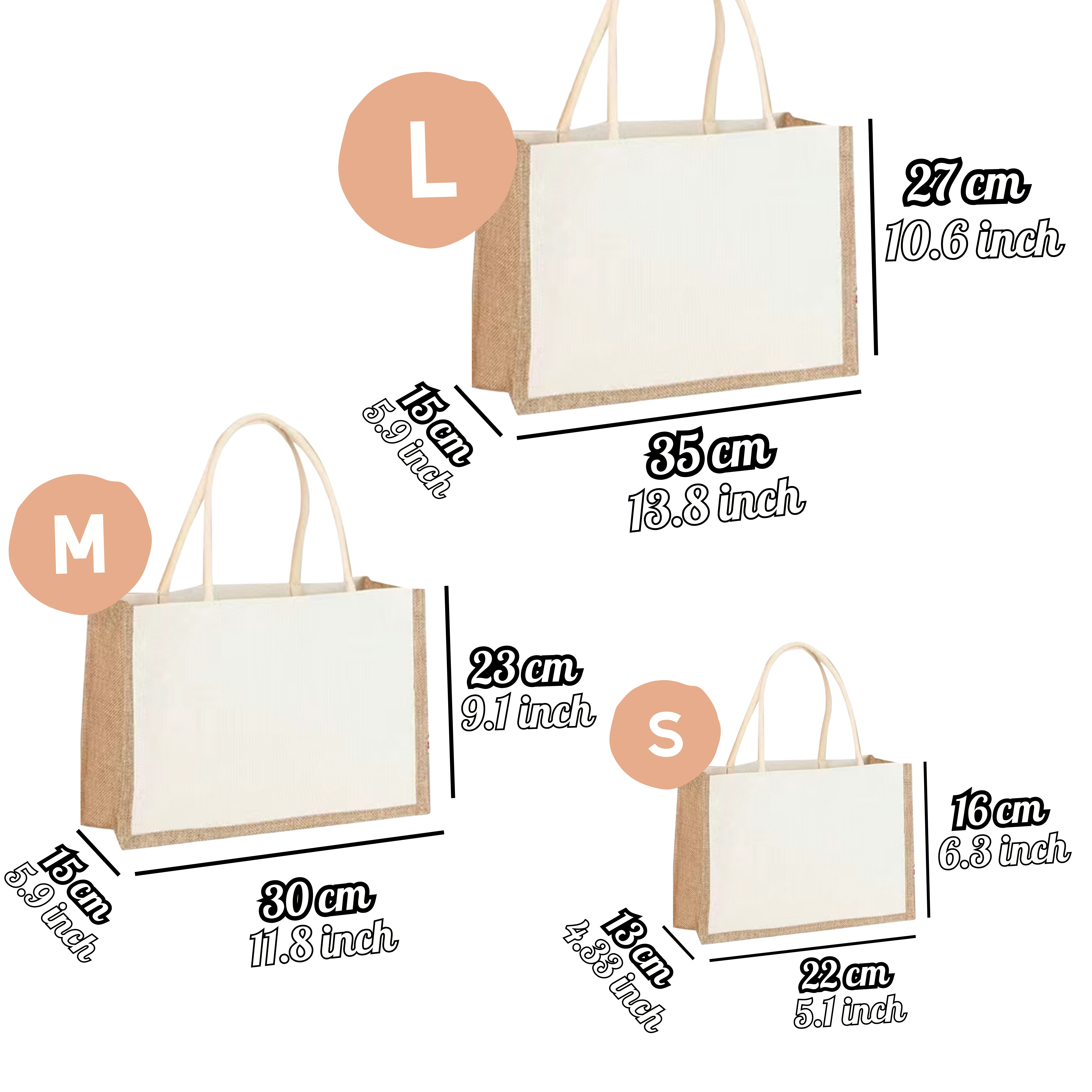 Personalisierbare Jutetasche mit Wunschtext 