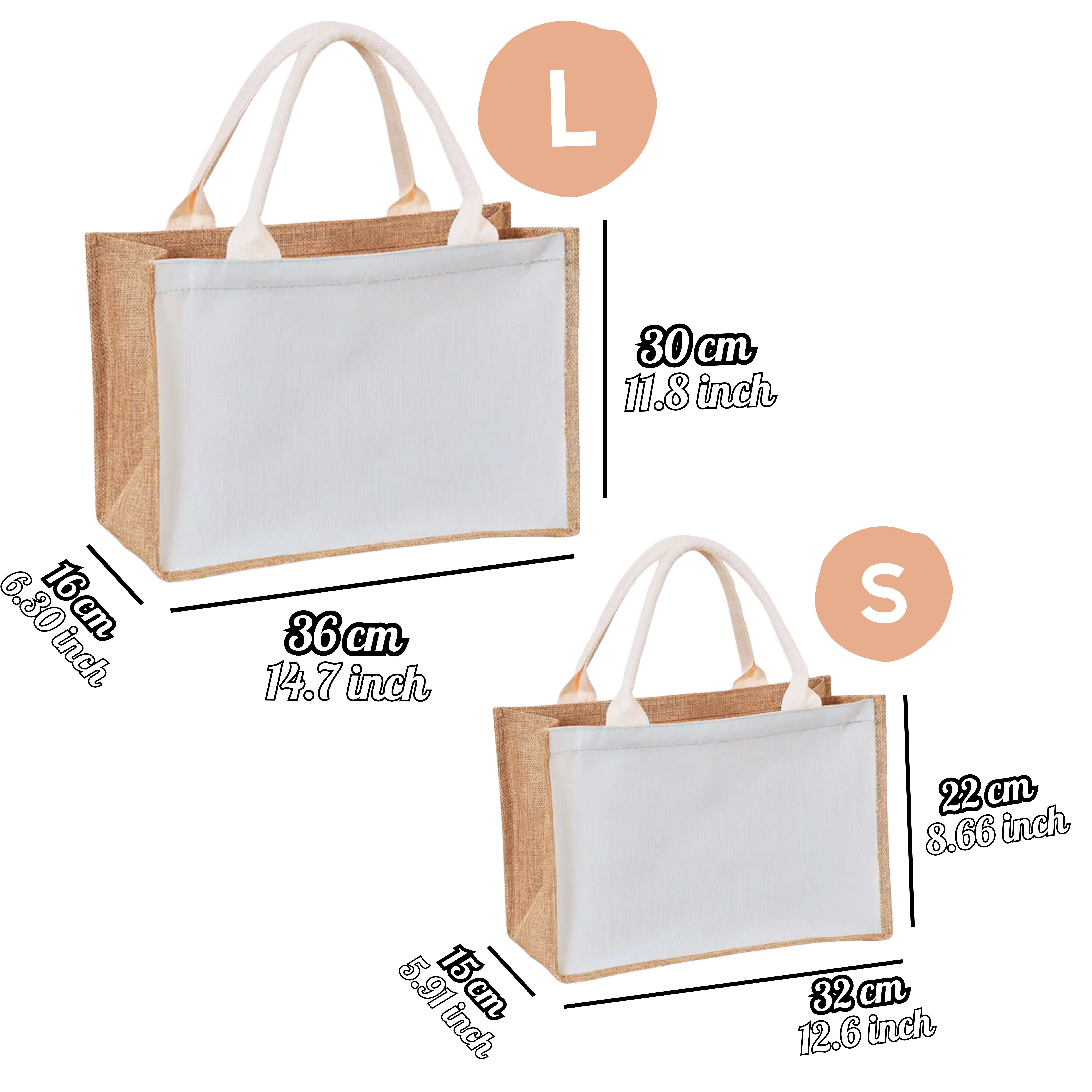 Personalisierbare Jutetasche mit Wunschtext 