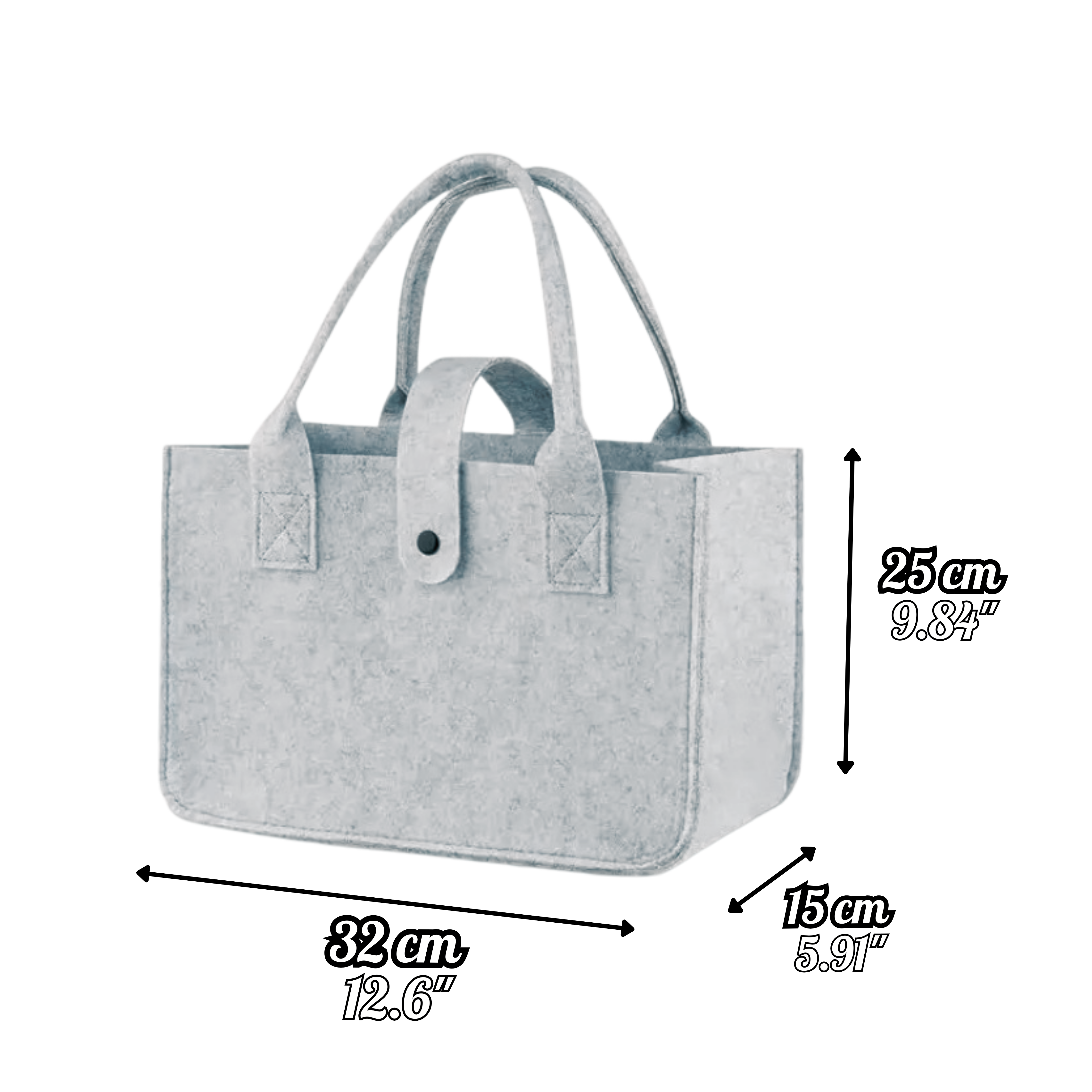 Filztasche - Hellgrau, Dunkelgrau