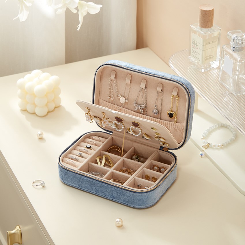 Schmuckkästchen aus Samt - Blau