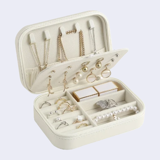 Schmuckkästchen PU-Leder - Weiß