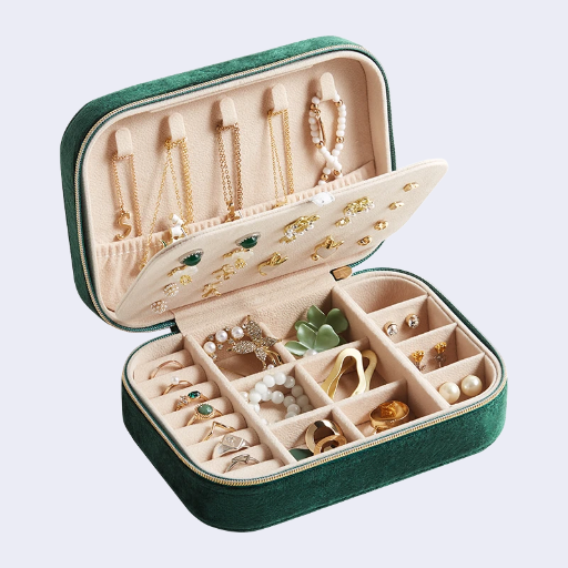 Schmuckkästchen aus Samt - Grün