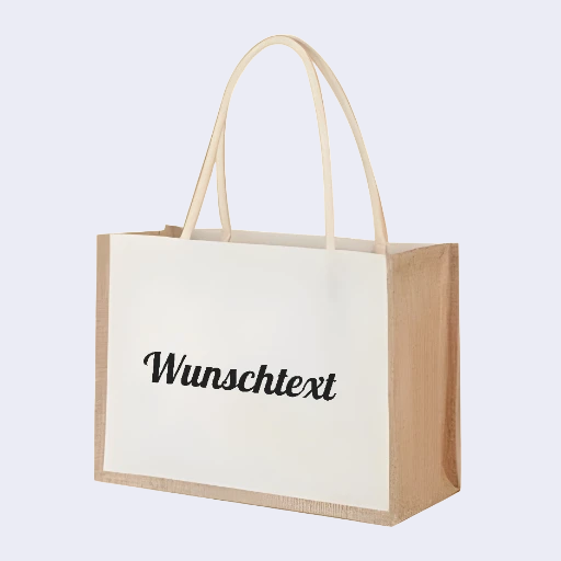 Personalisierbare Jutetasche mit Wunschtext 