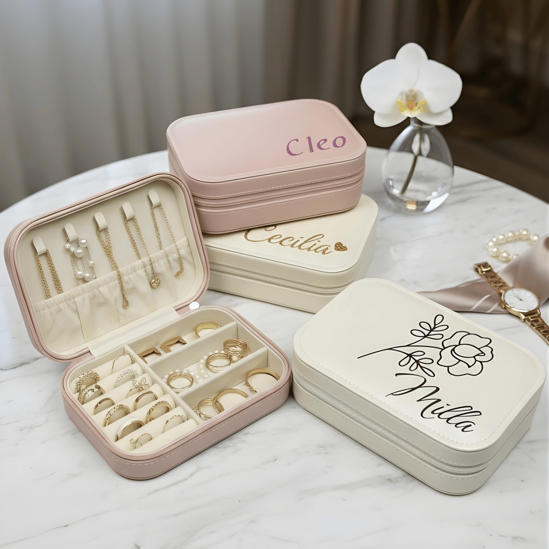 Personalisierte Schmuckkästchen aus PU-Leder