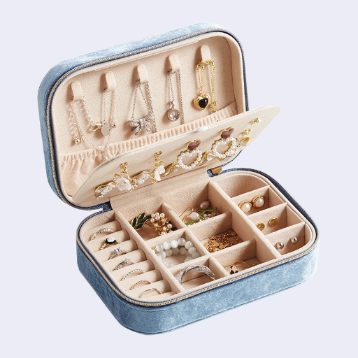 Schmuckkästchen aus Samt - Blau