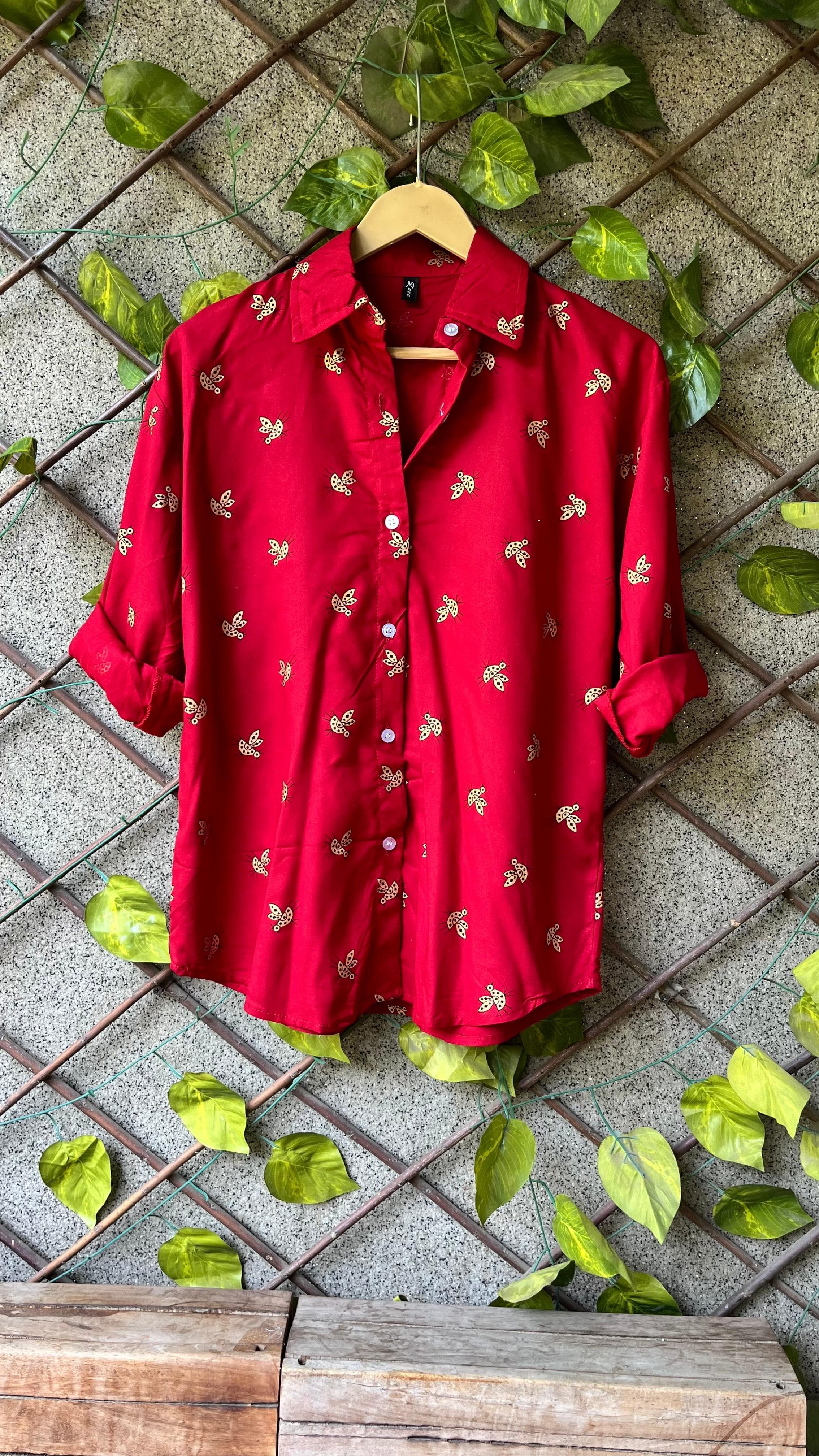 Red Floral Shirt