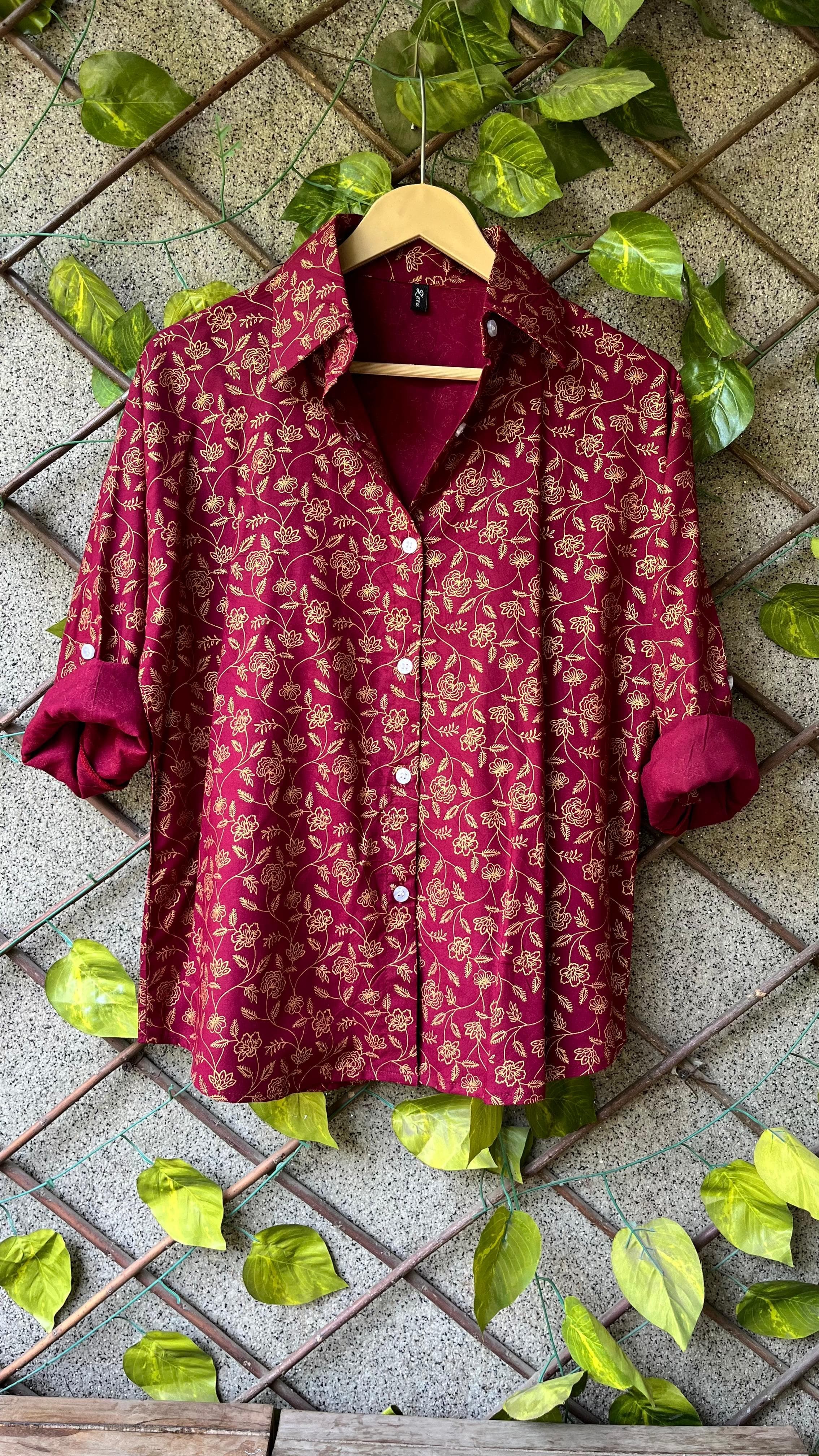 Floral Red Shirt