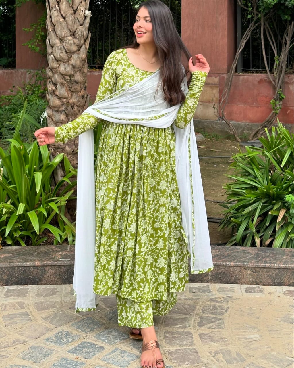 Floral Print Anarkali Style kurti