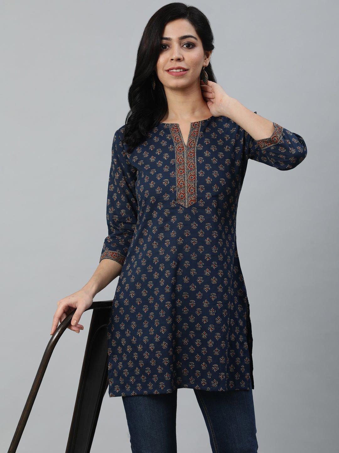 Blue Patterned Kurti