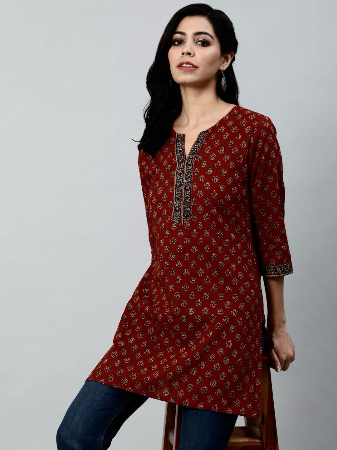 Red Printed Kurti