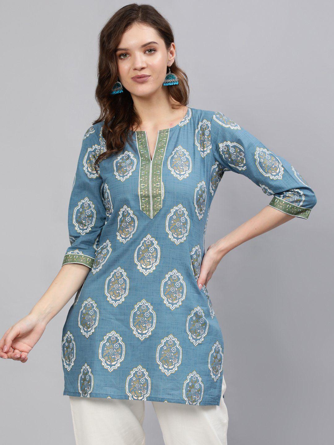 Printed Blue Kurti