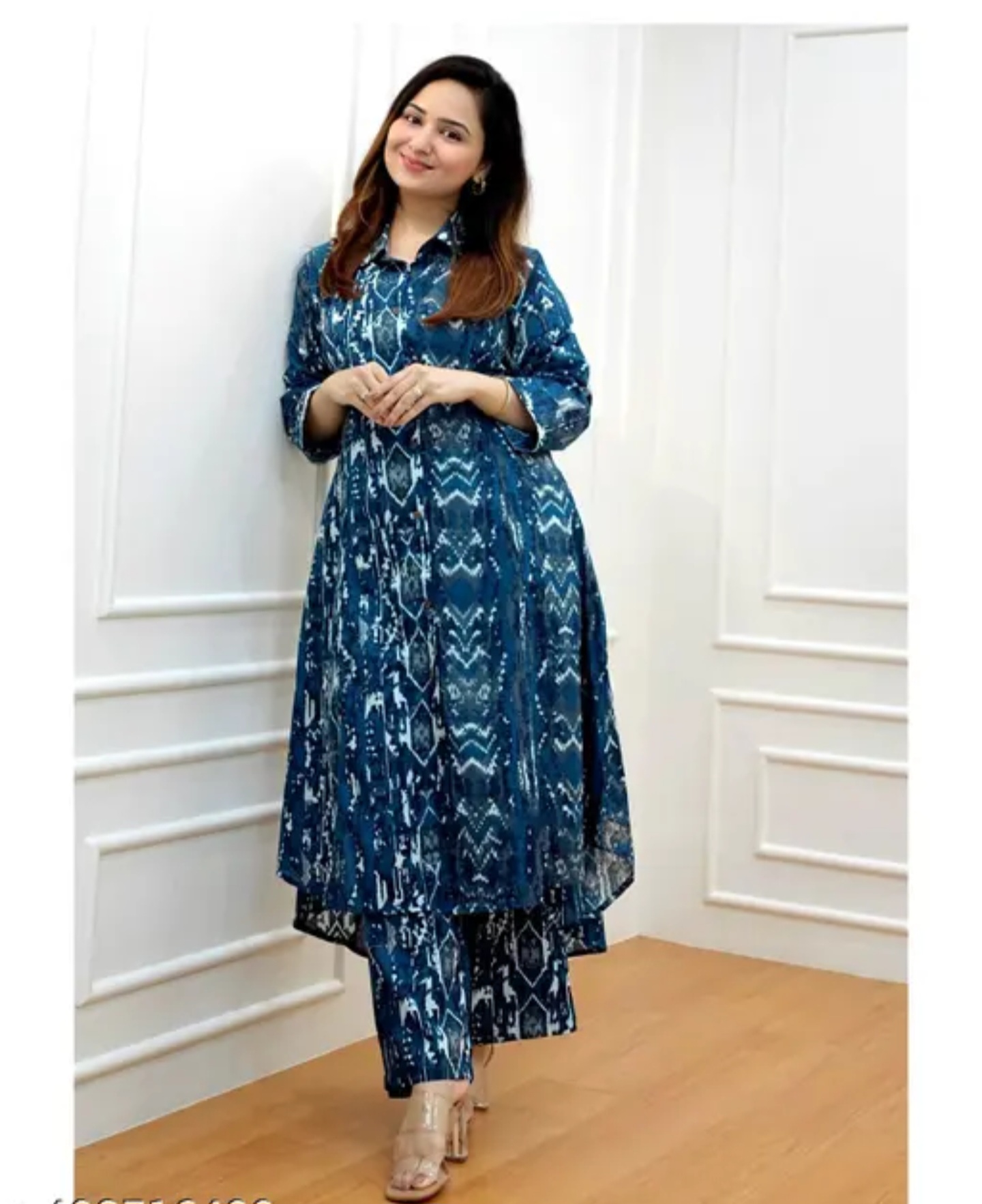Blue Printed Kurta Set