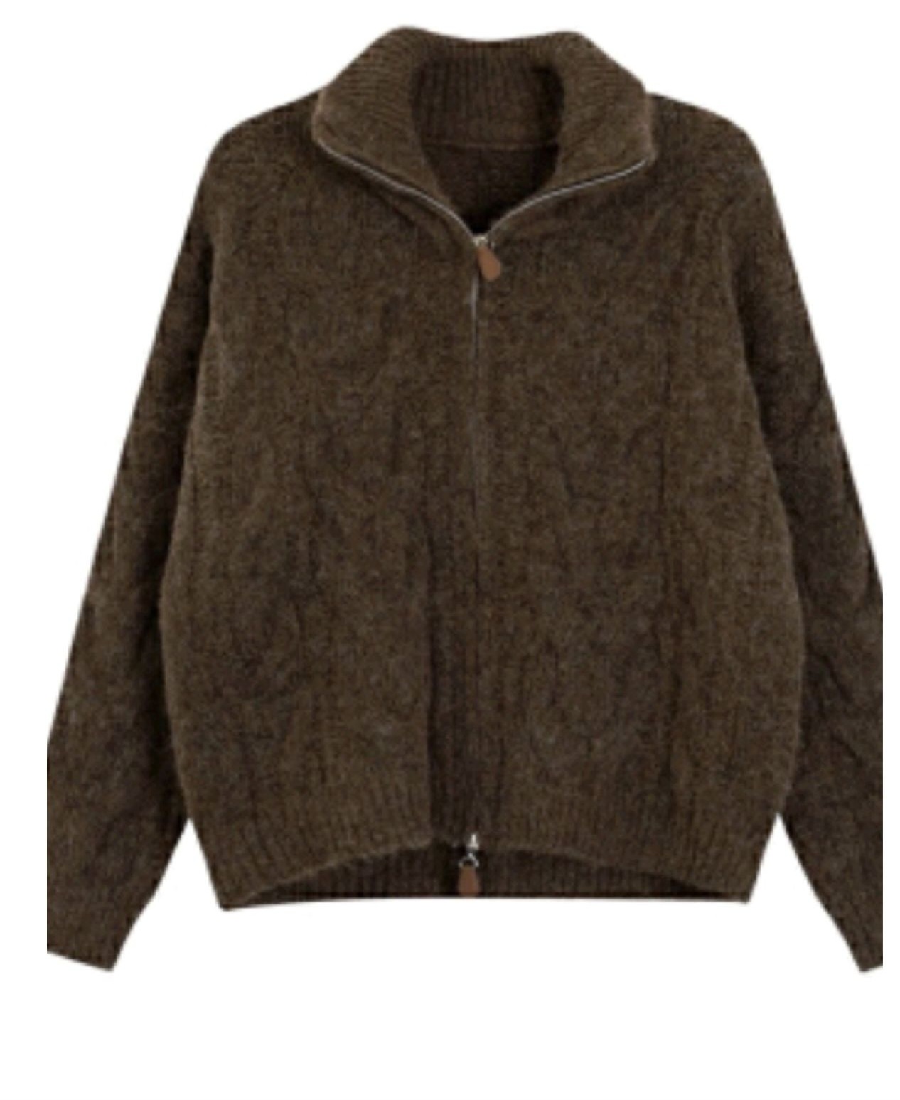 Chunky Knit Zipper Cardigan