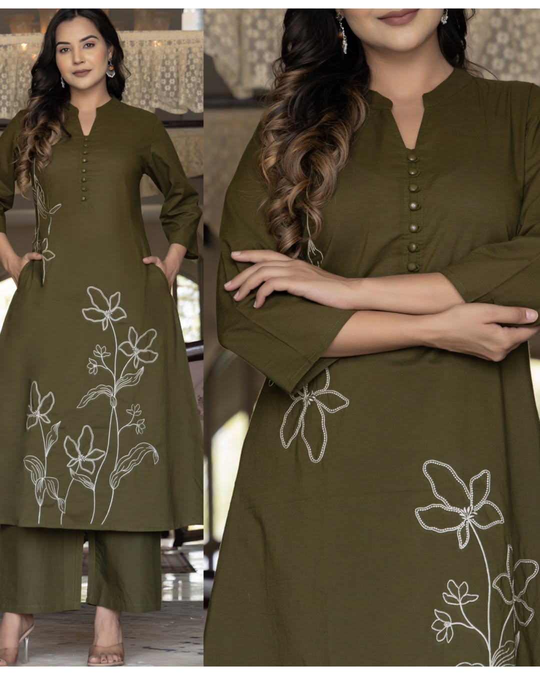Embroidered  Kurta Set