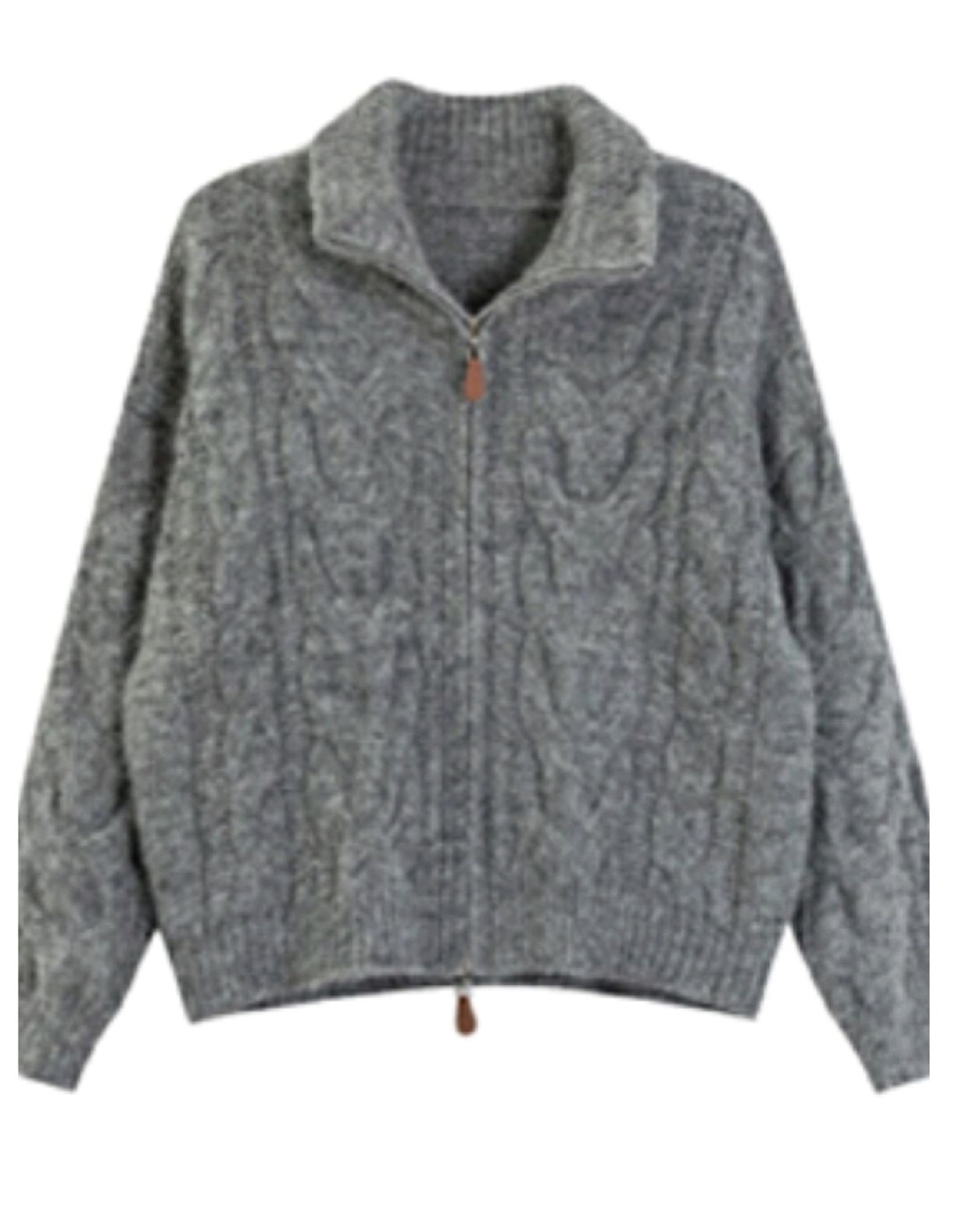 Chunky Knit Zipper Cardigan