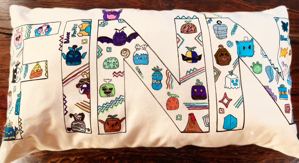 Handgezeichnete Namenskissen 