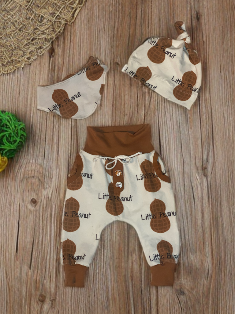 Kombi Set aus Knotenmütze/Beanie, Halstuch/Loop und Pumphose mit Faketaschen