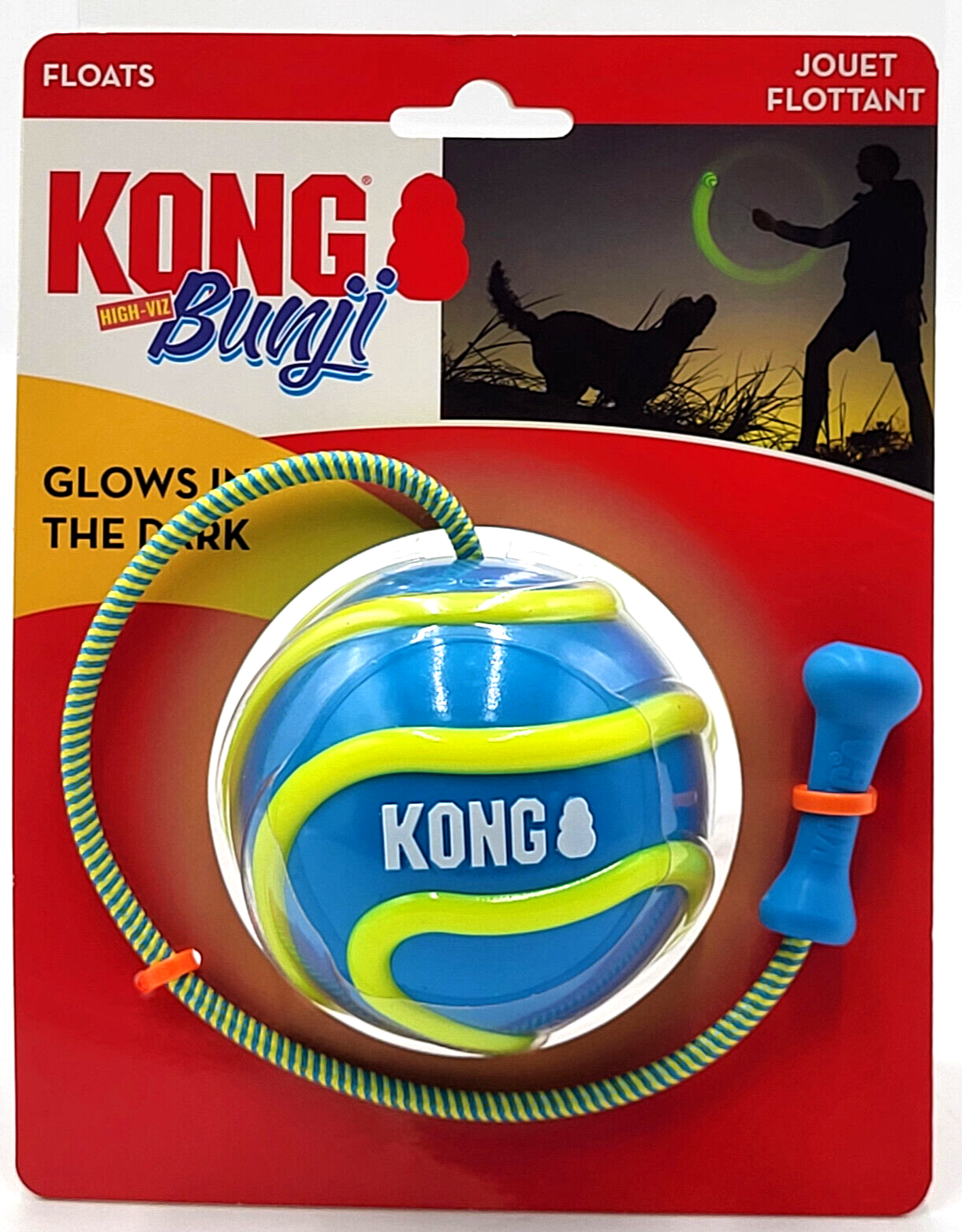 Bola com elástico KONG BUNJI HIGH-VIZ / Cores sortidas