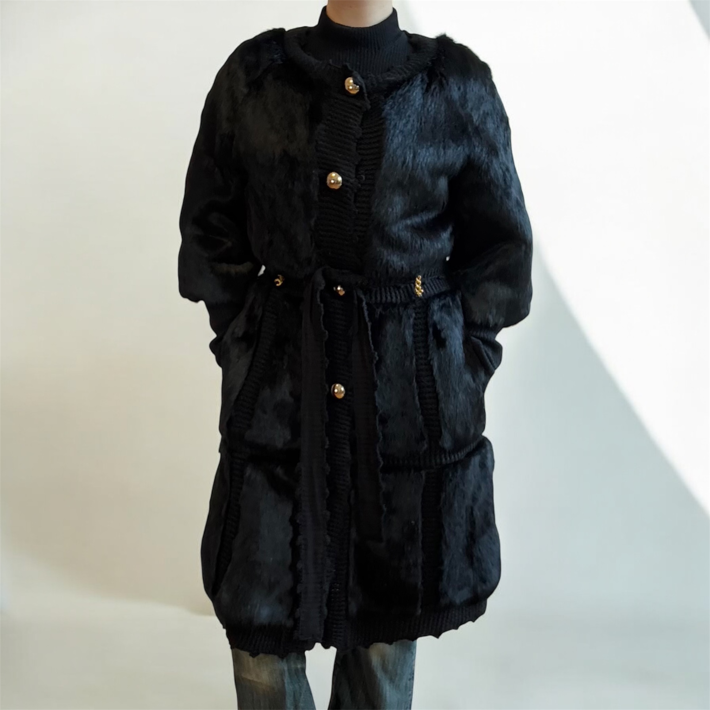 Black Rabbit Fur - Olsen Coat