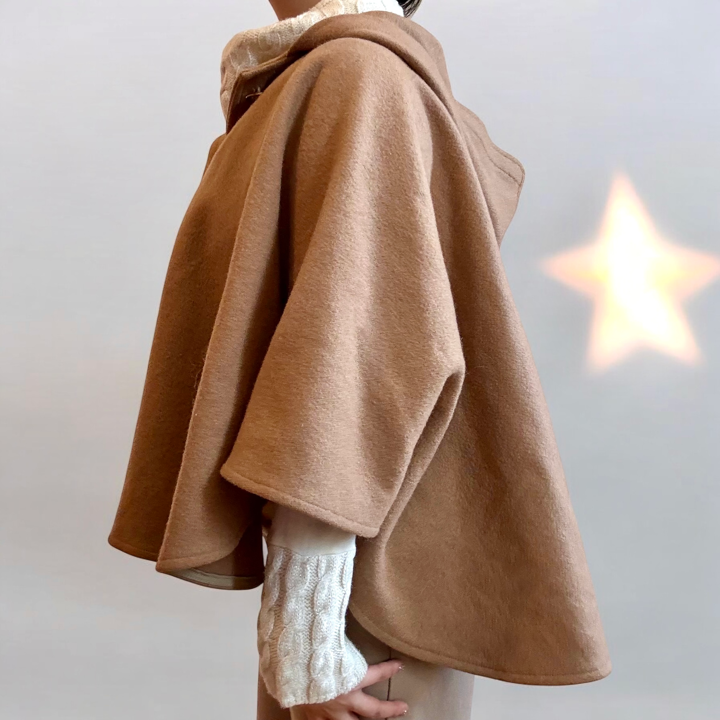 Camel Wool Cape Jacket