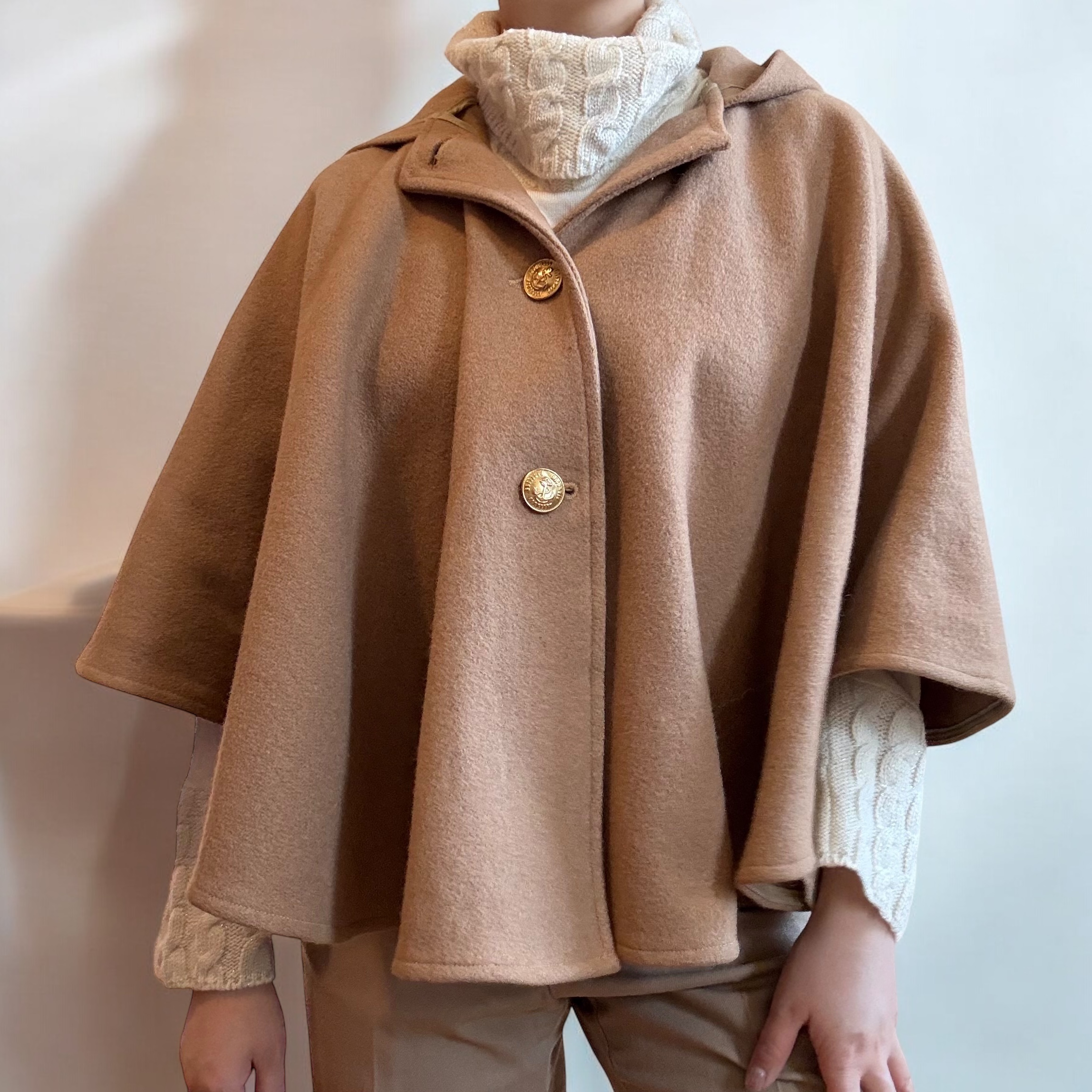 Camel Wool Cape Jacket