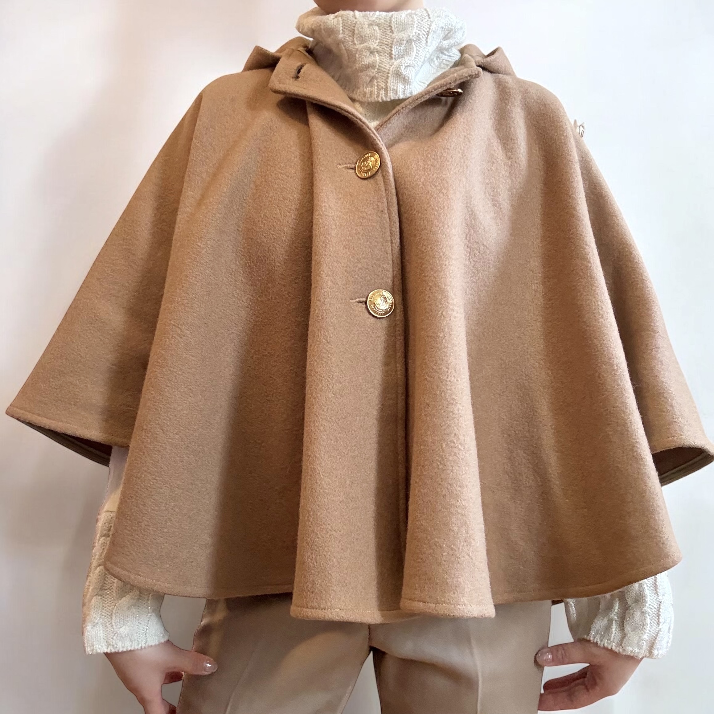 Camel Wool Cape Jacket
