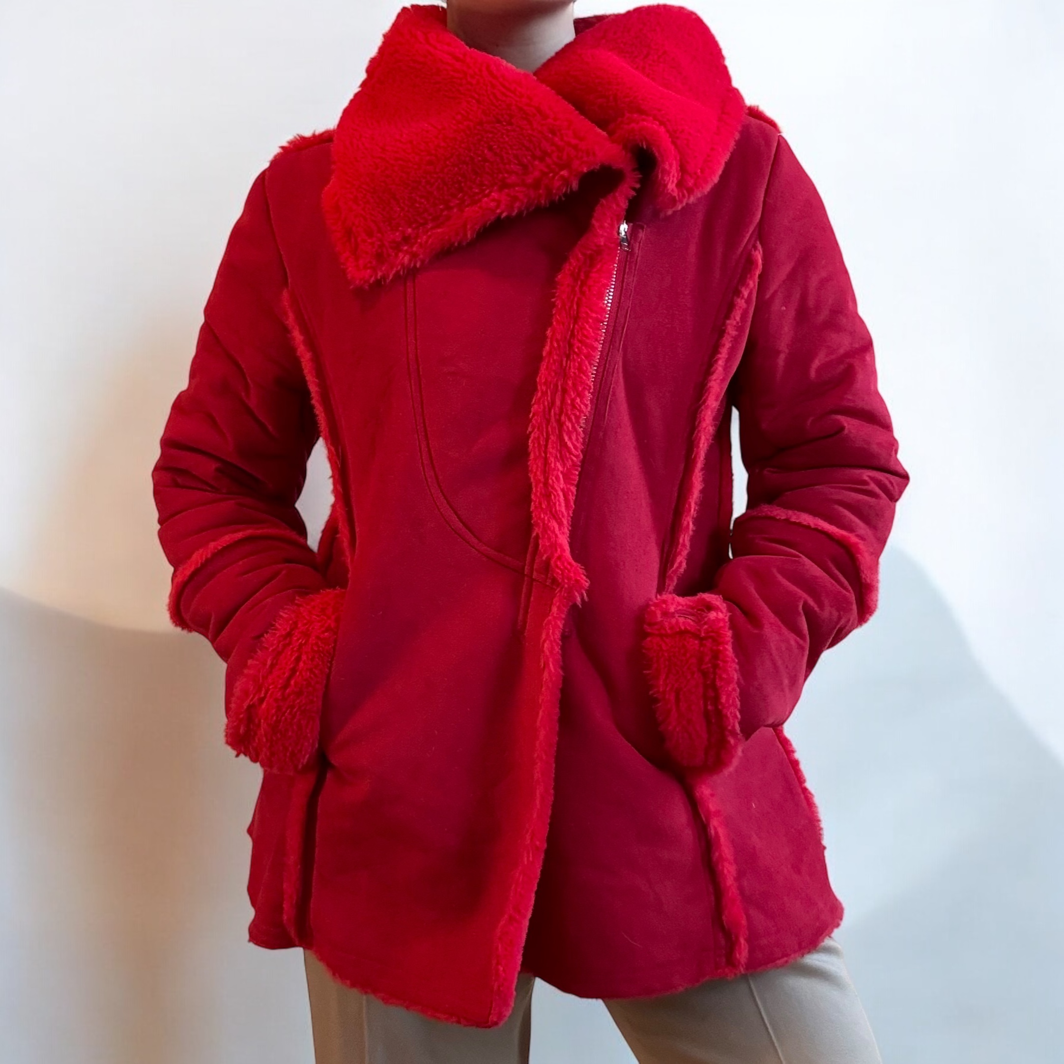 Red Shearling Paris Coat