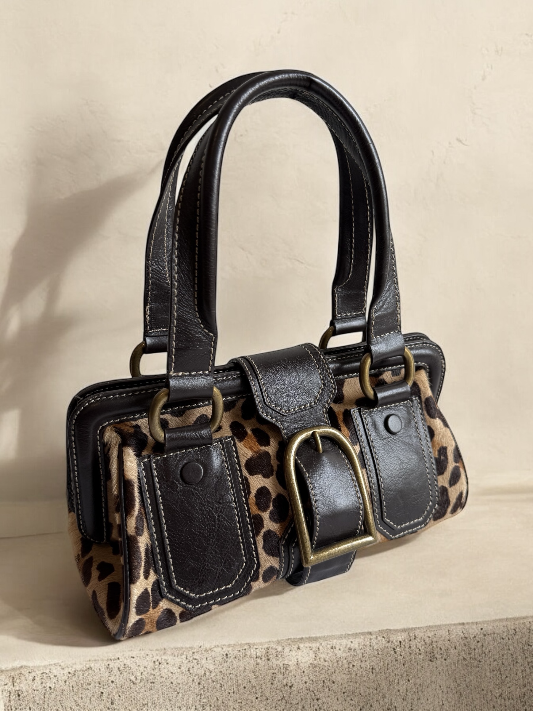 Leopard Pony Hair Doctor Bag