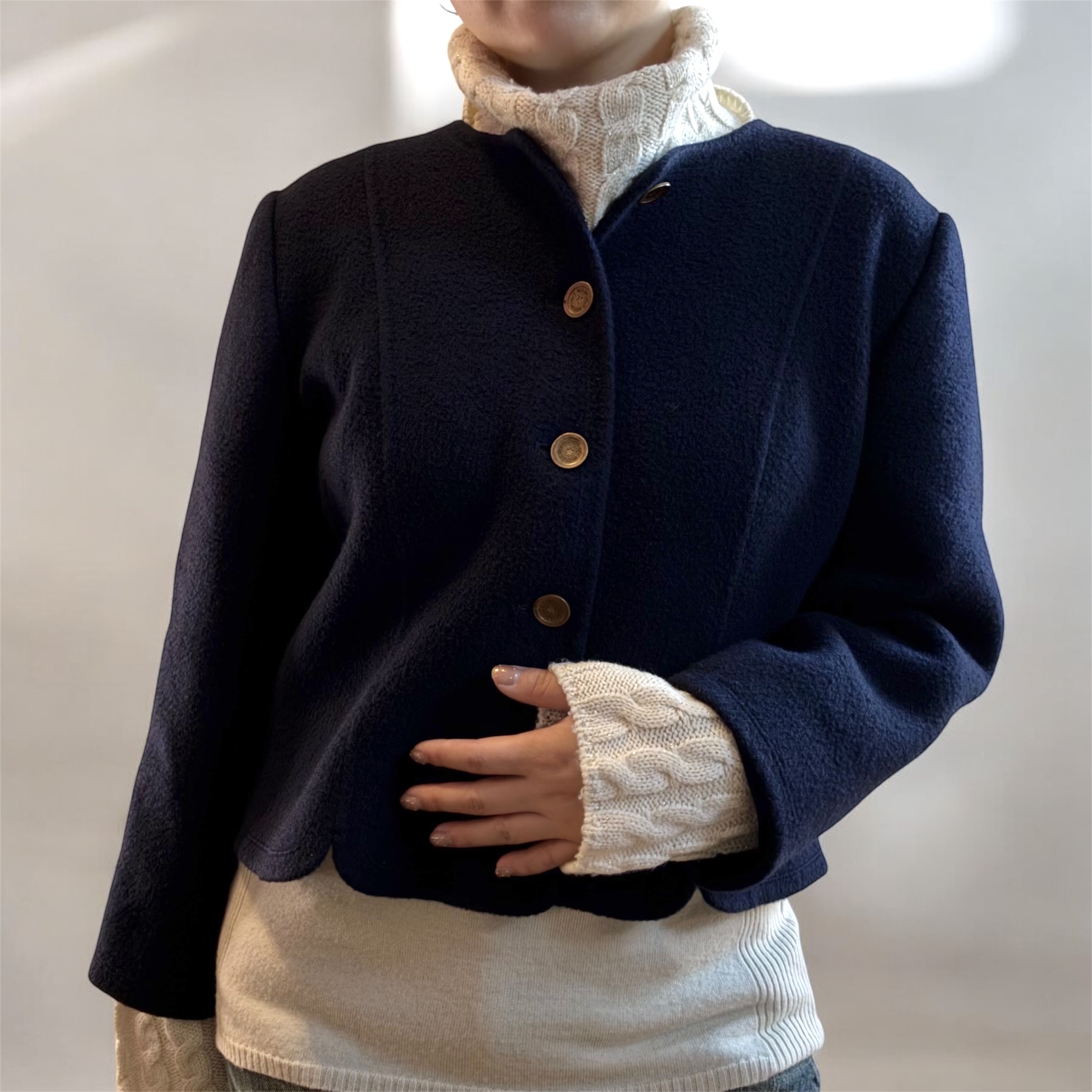100% Lambswool Navy Jacket