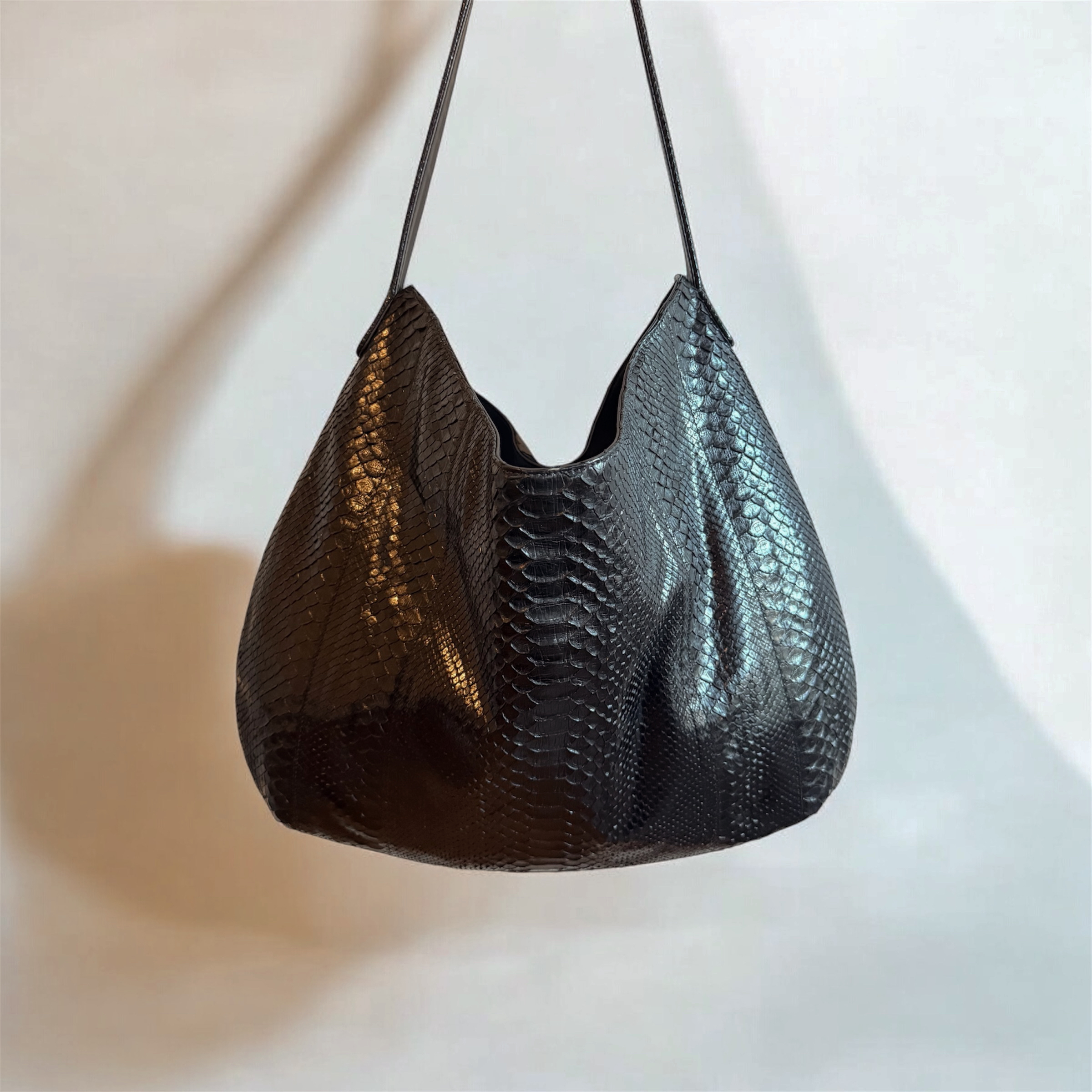 Genuine Python Leather Hobo Bag