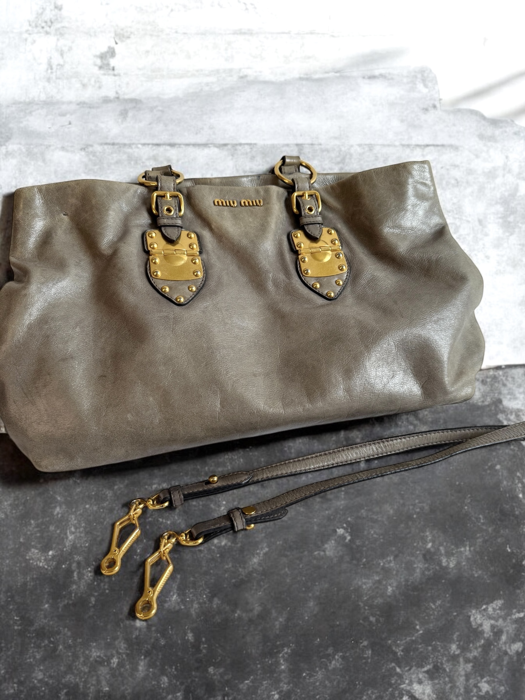 Gold Buckle Miu Miu Tote