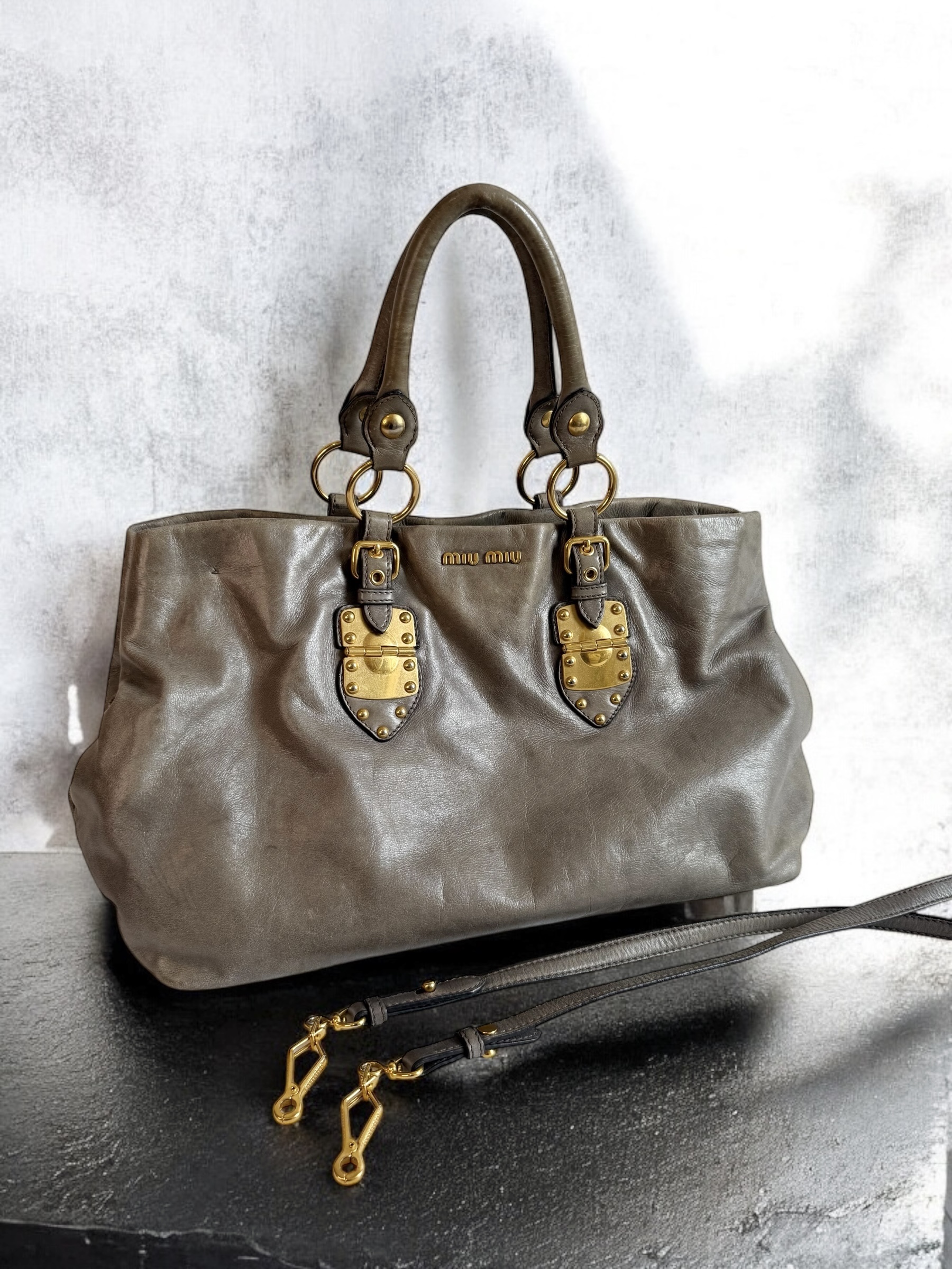 Gold Buckle Miu Miu Tote