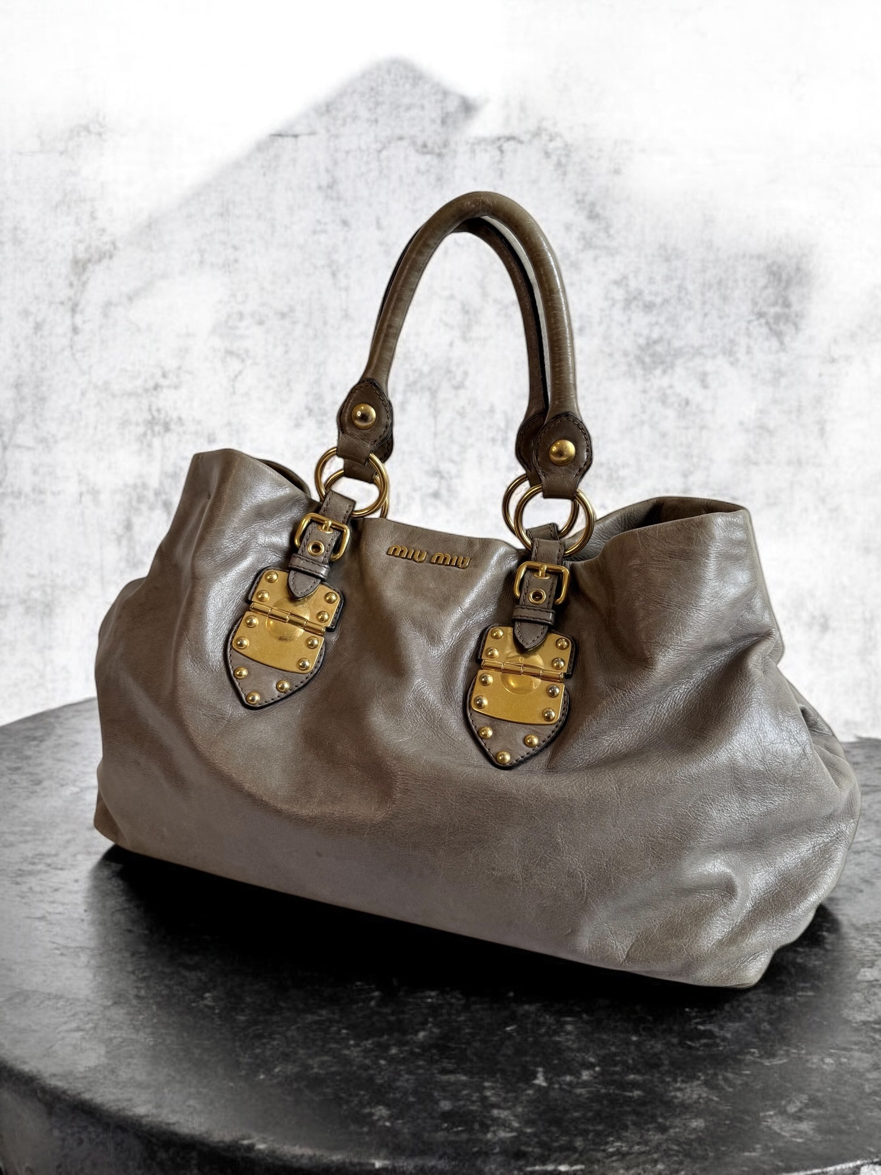 Gold Buckle Miu Miu Tote