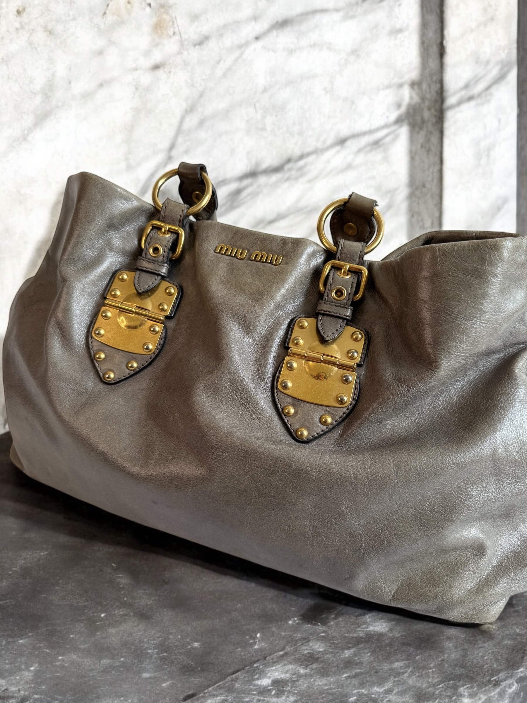 Gold Buckle Miu Miu Tote