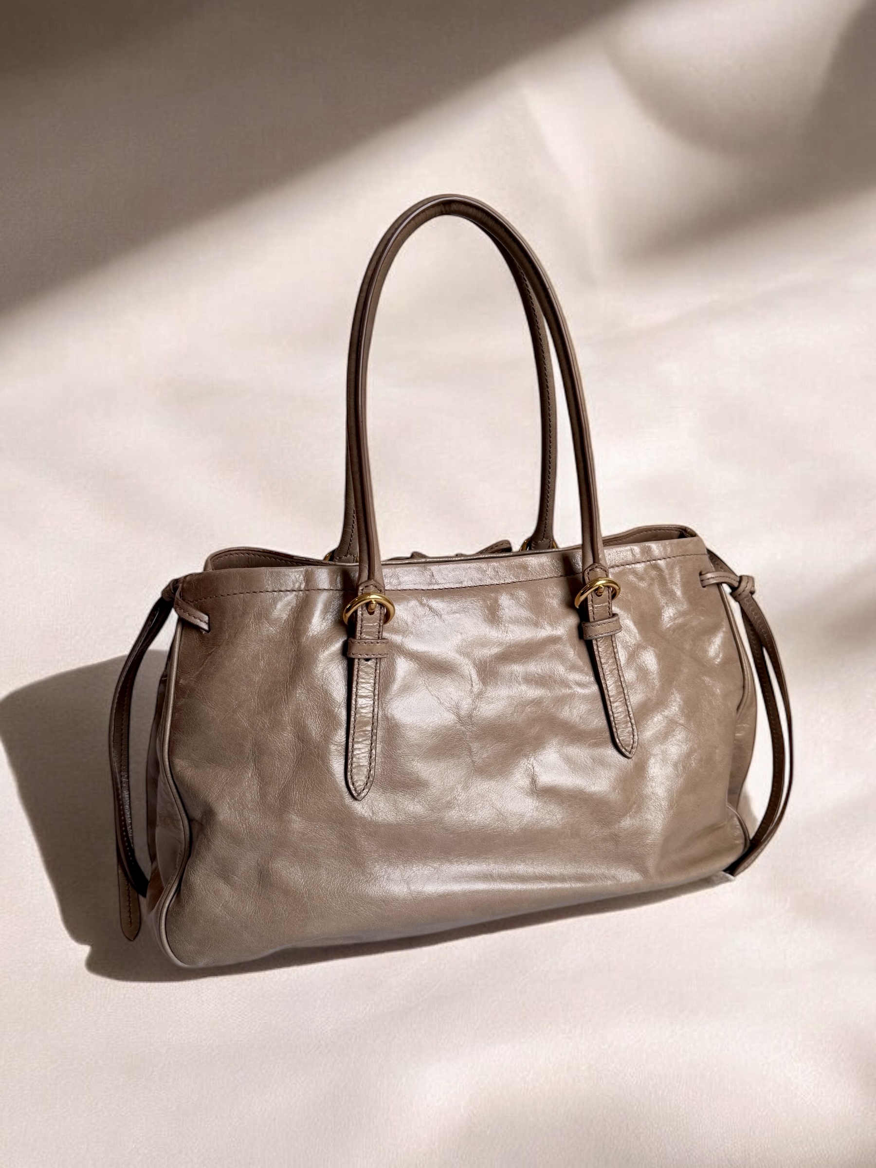 Miu Miu Vitello Shine Bow Tote