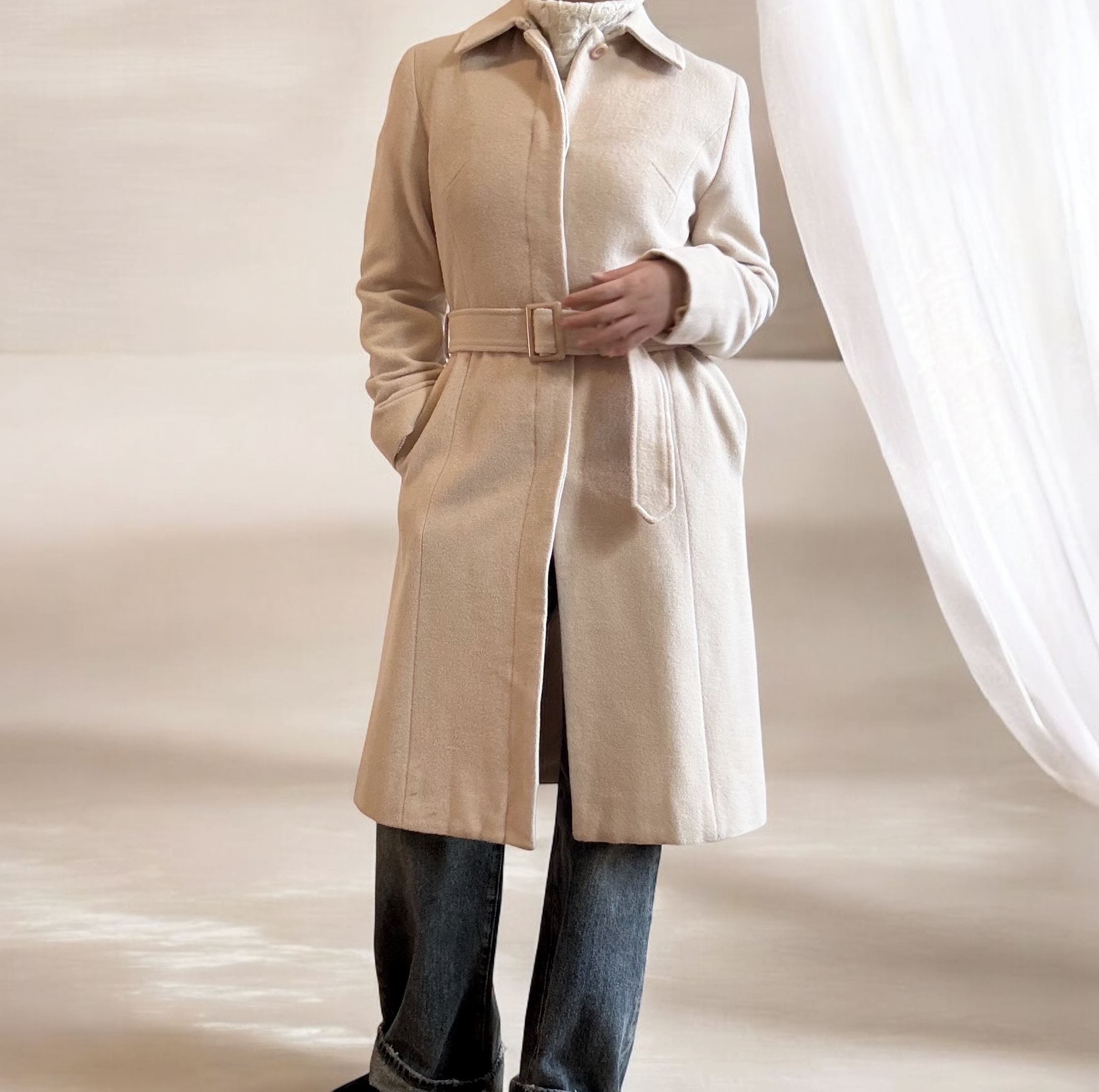 Angora Wool Ivory Coat