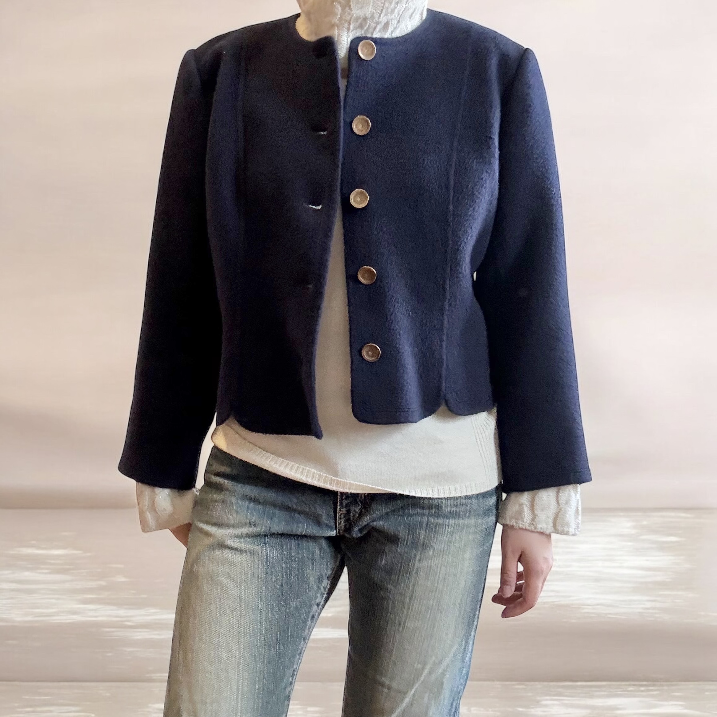 100% Lambswool Navy Jacket