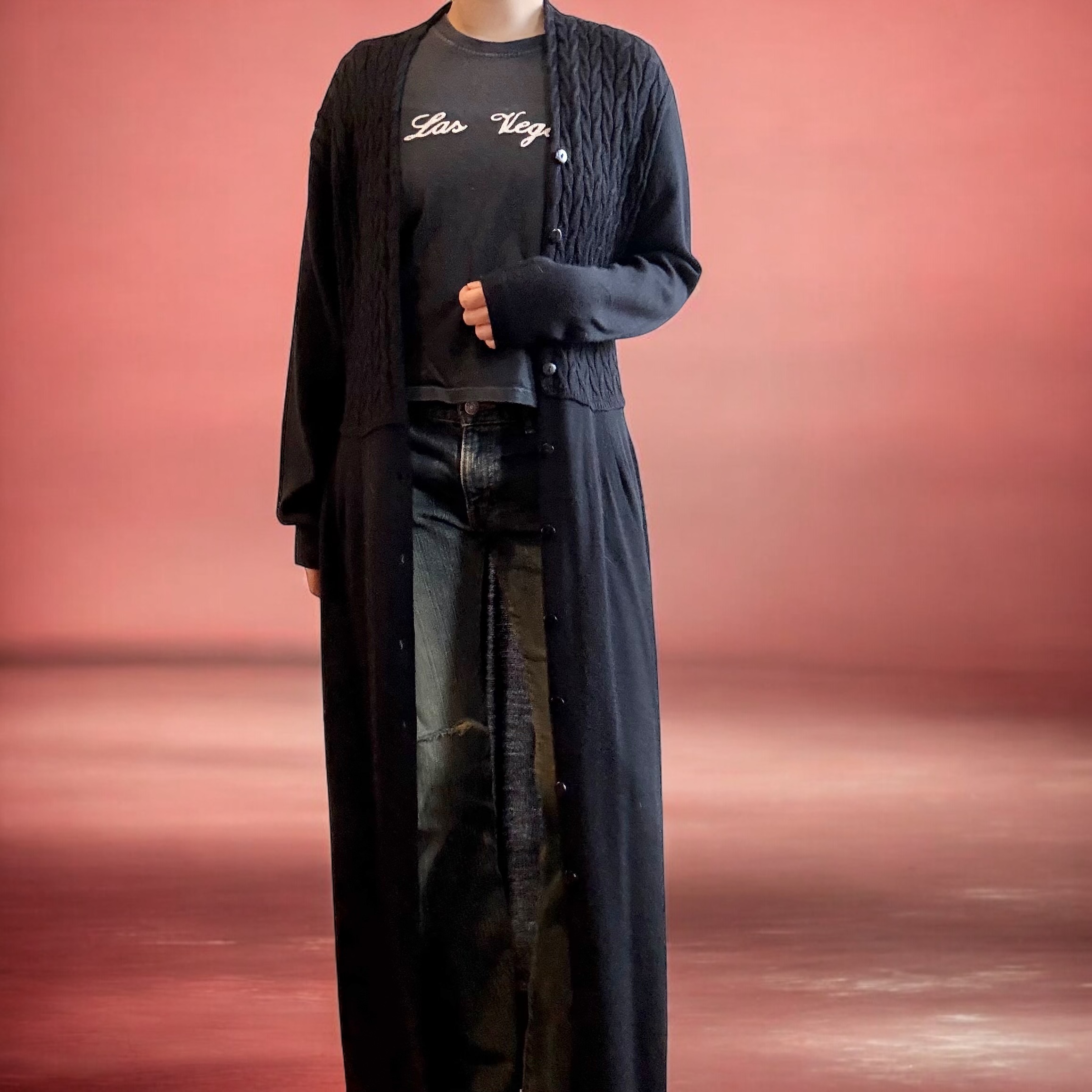 Wool Cable Knit Duster Cardigan/Dress