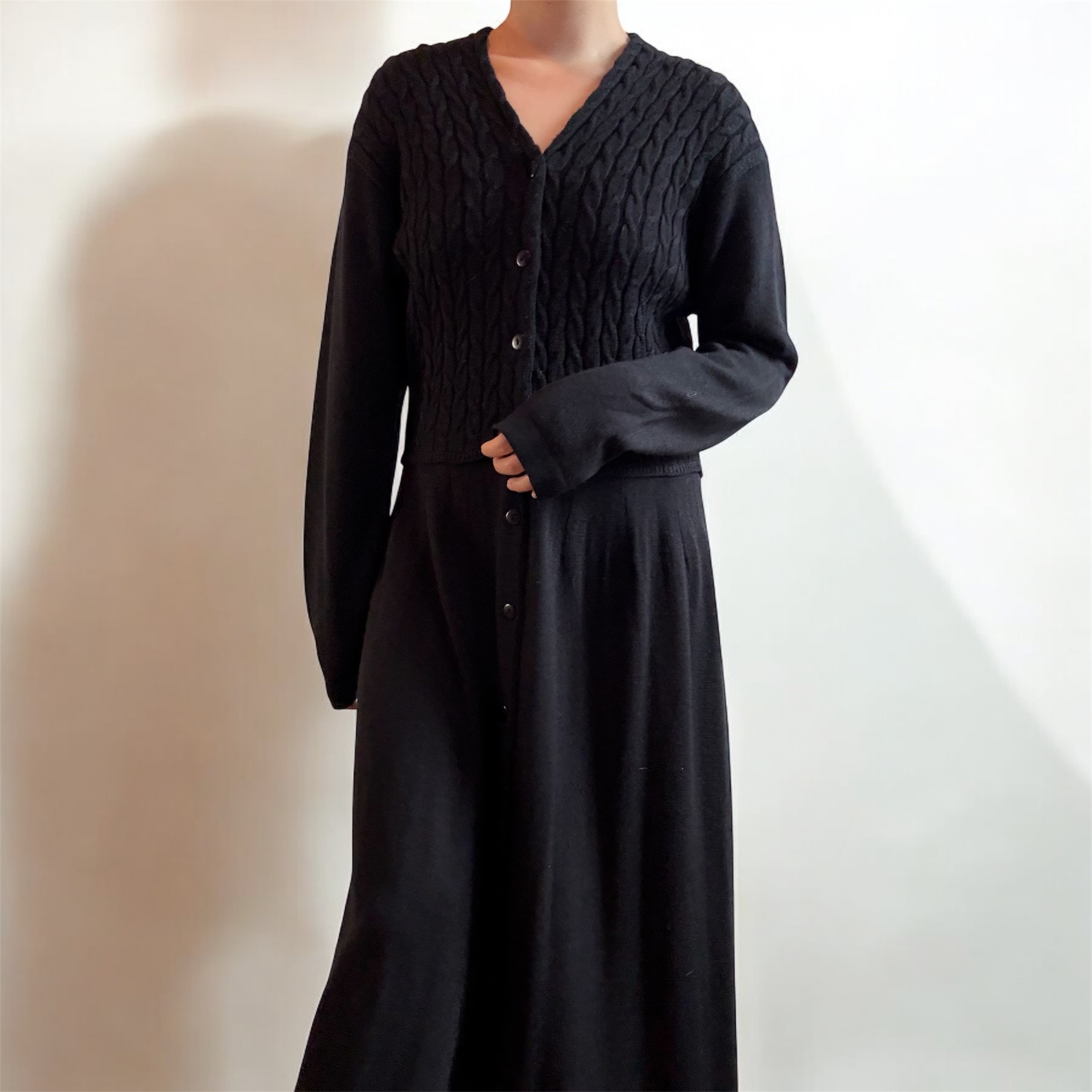 Wool Cable Knit Duster Cardigan/Dress