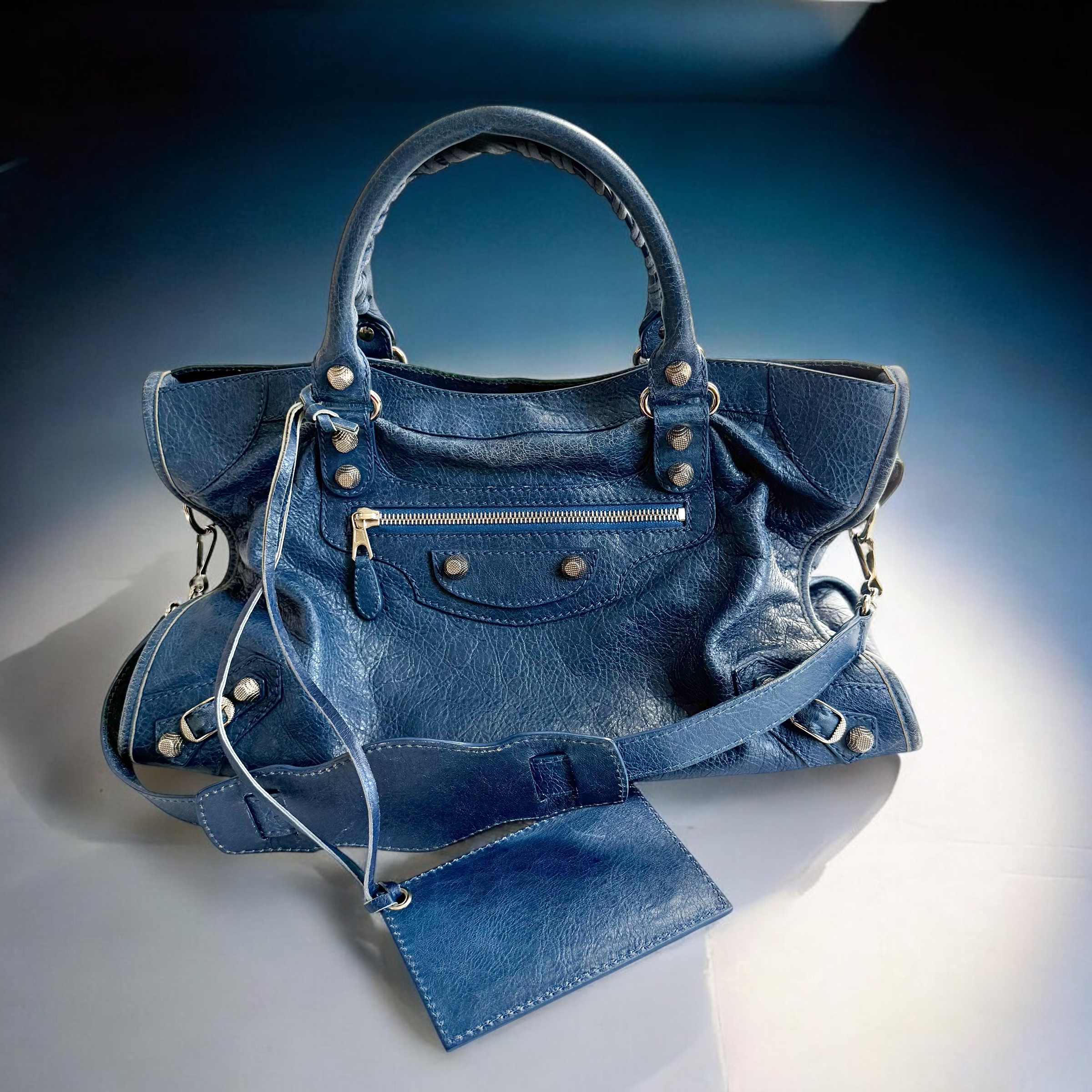 RARE Cobalt Blue Balenciaga Medium City Bag