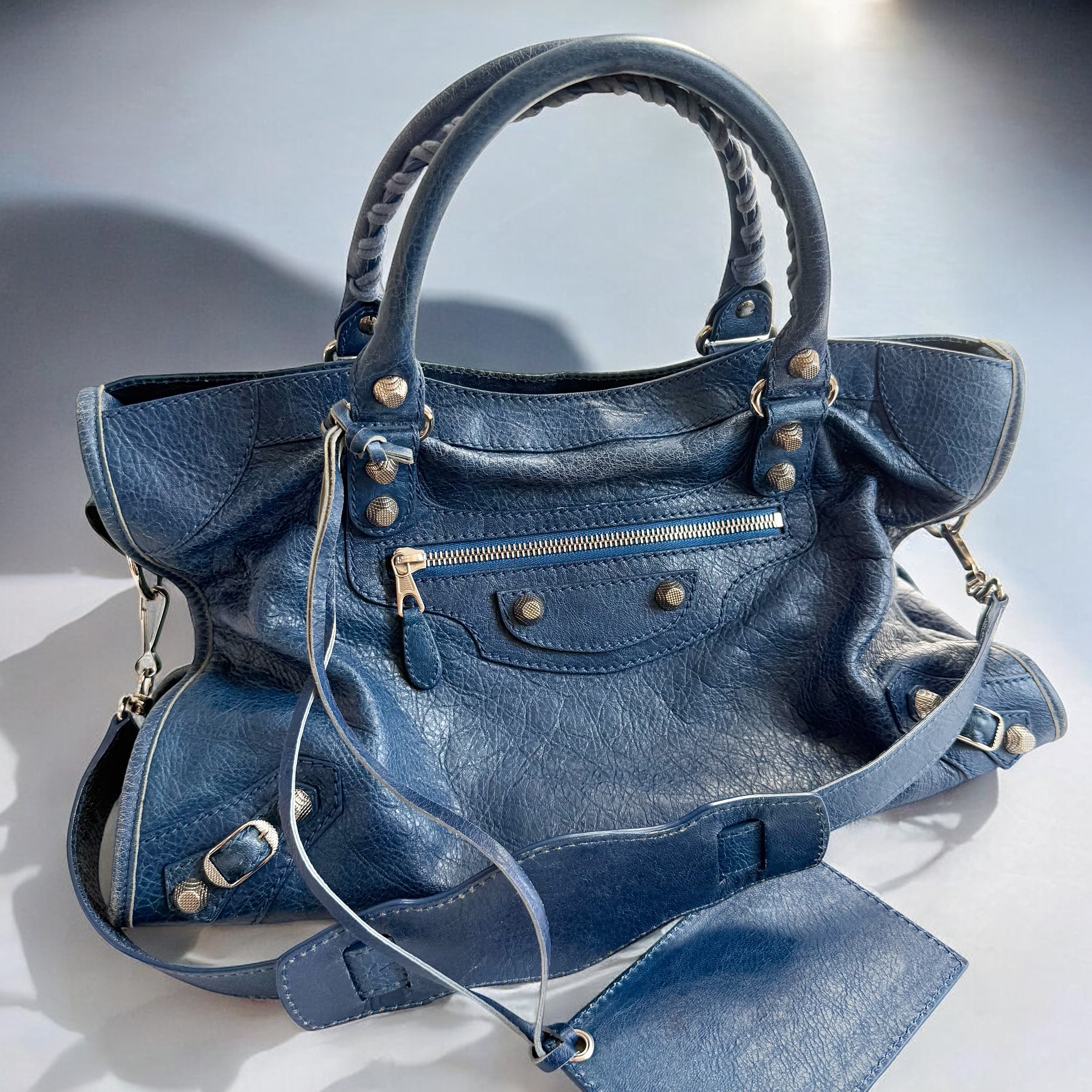 RARE Cobalt Blue Balenciaga Medium City Bag