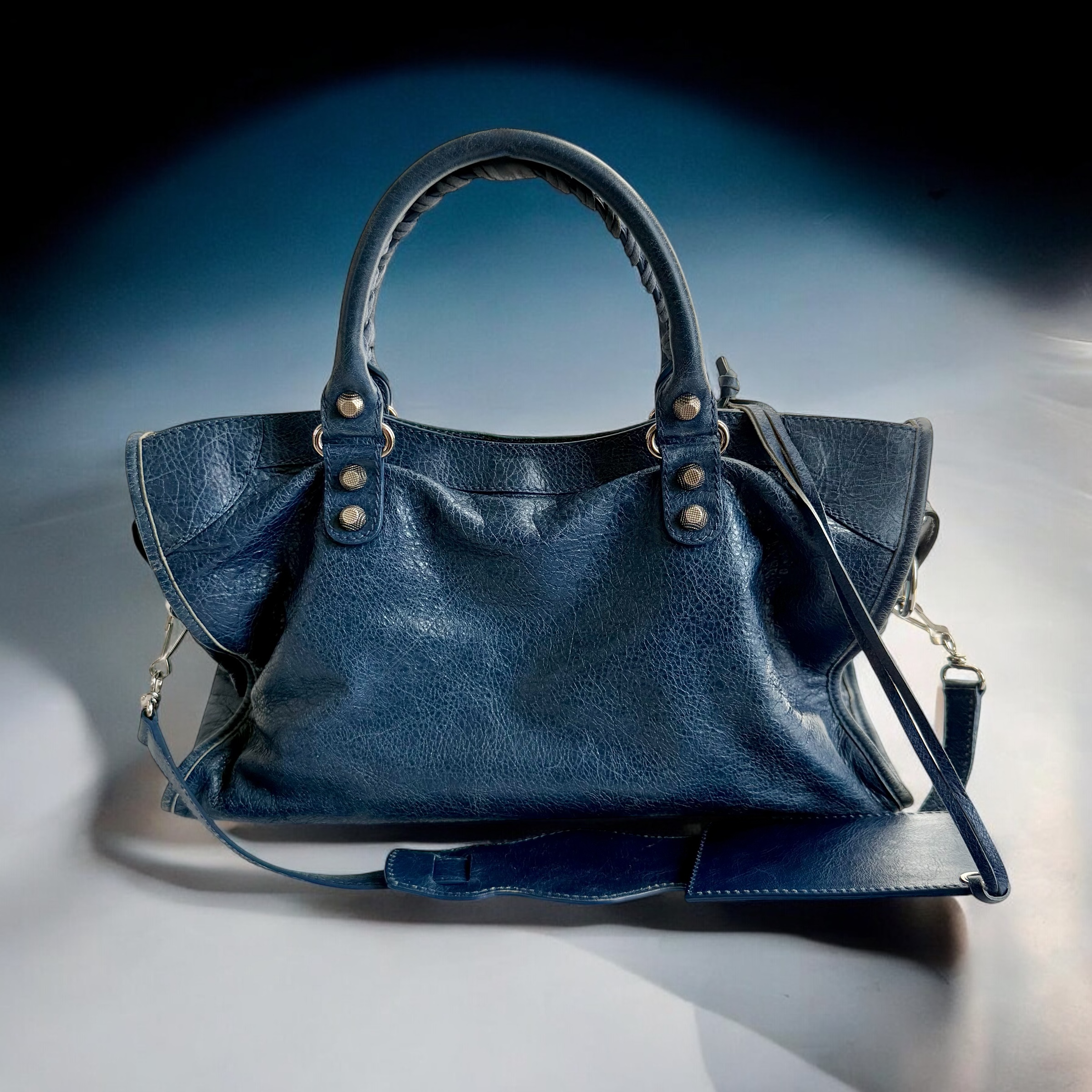 RARE Cobalt Blue Balenciaga Medium City Bag