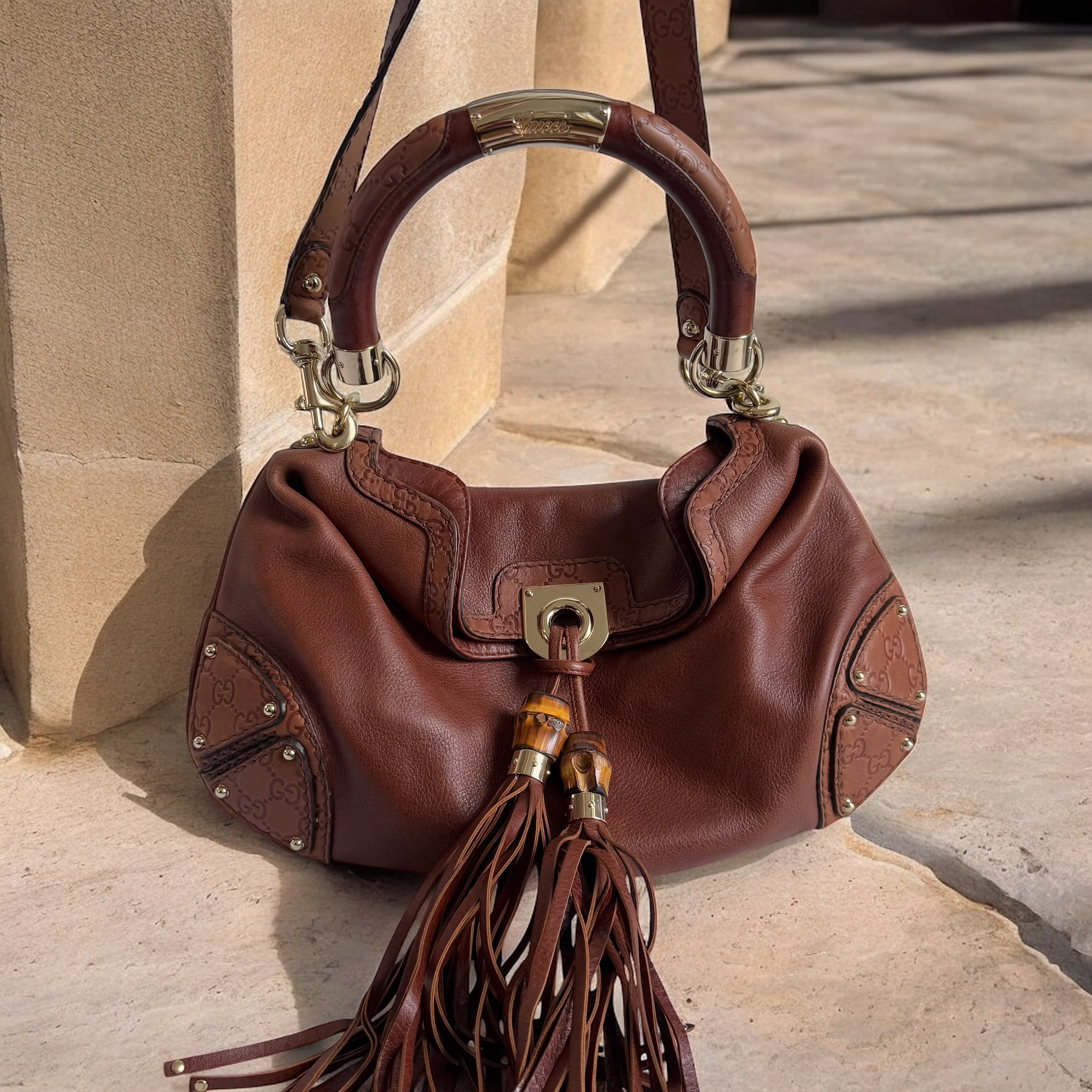 Small Gucci Brown Boho Indy Bag