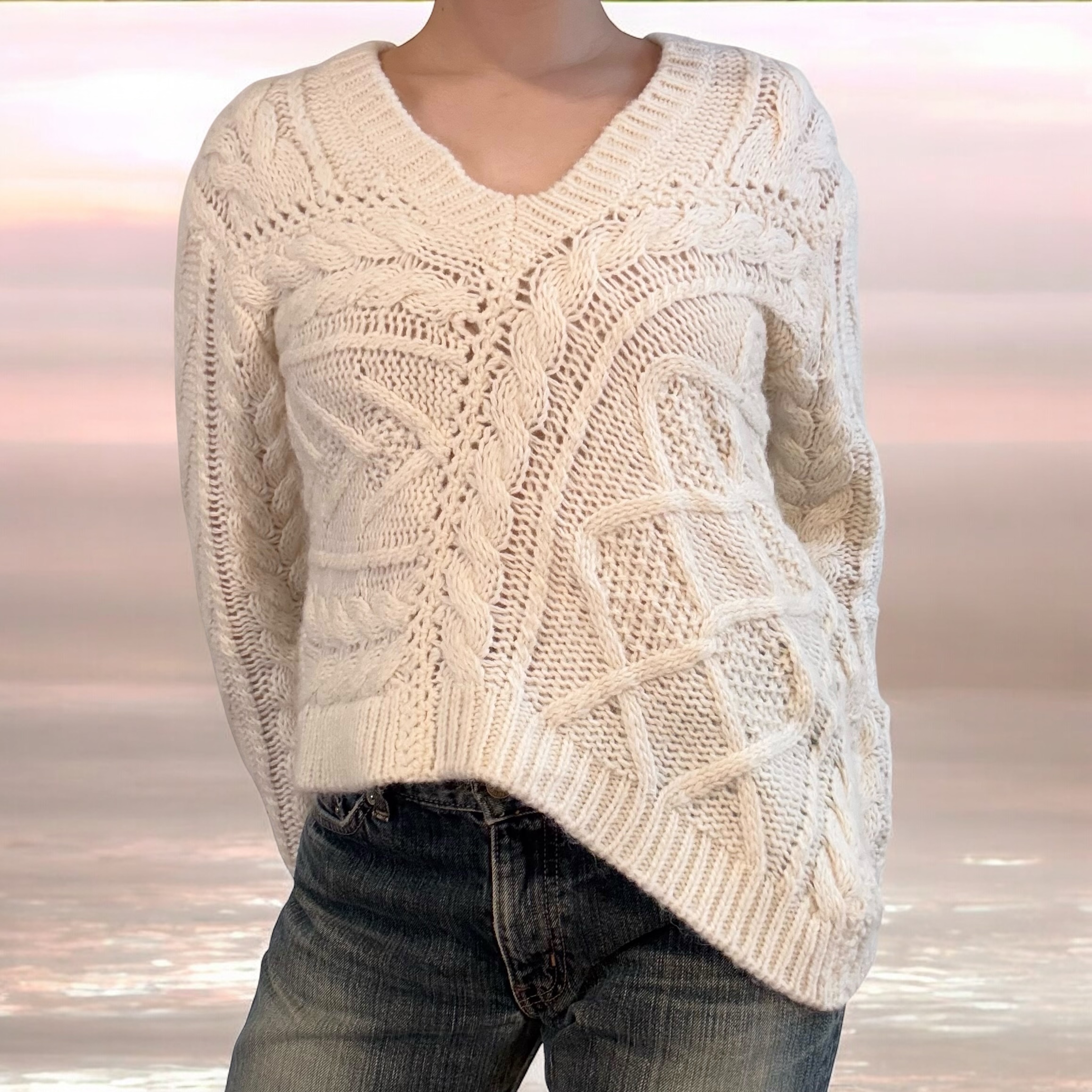 Asymmetric Angora Sweater