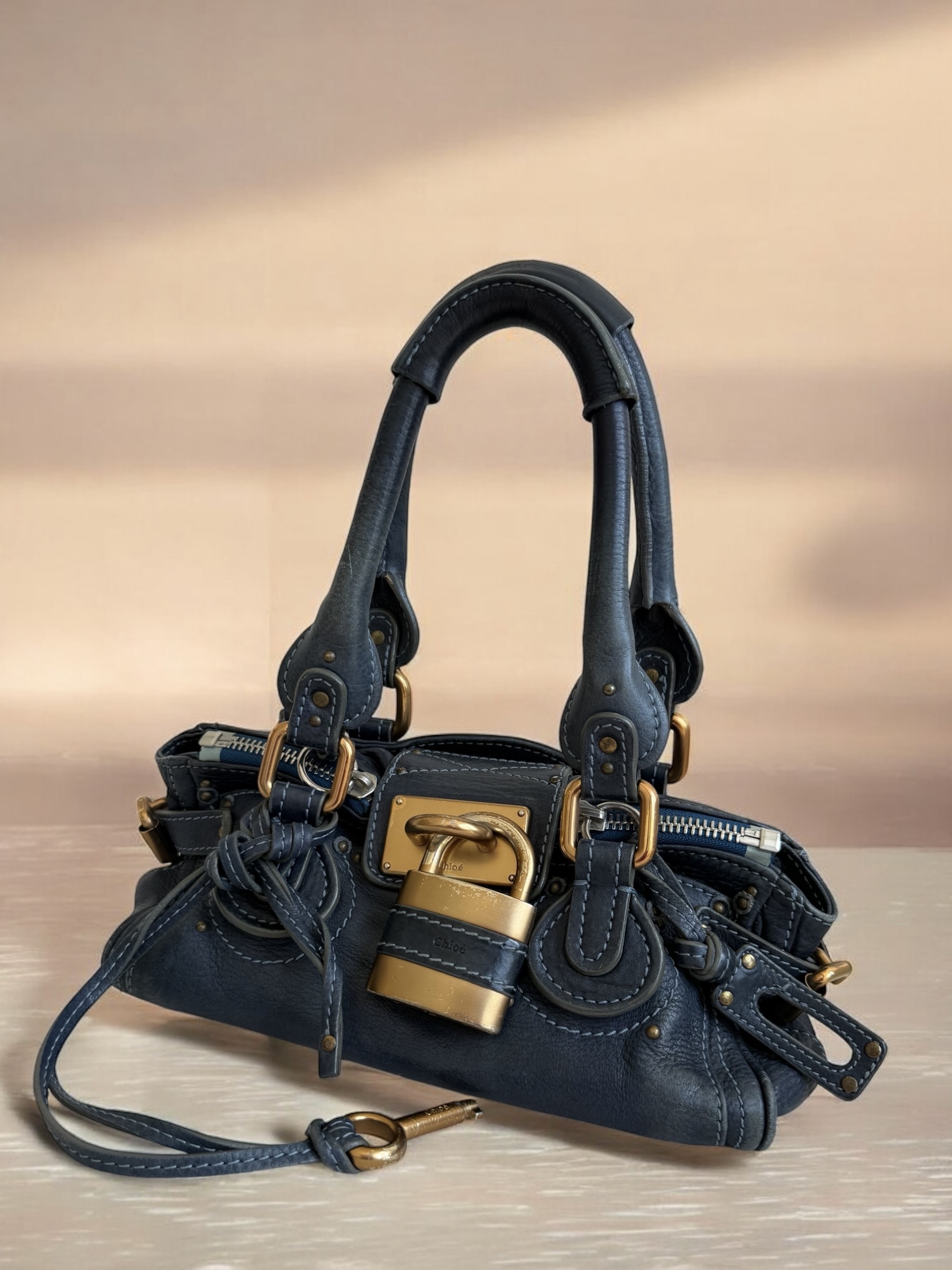 Navy Blue Mini Chloé Paddington bag