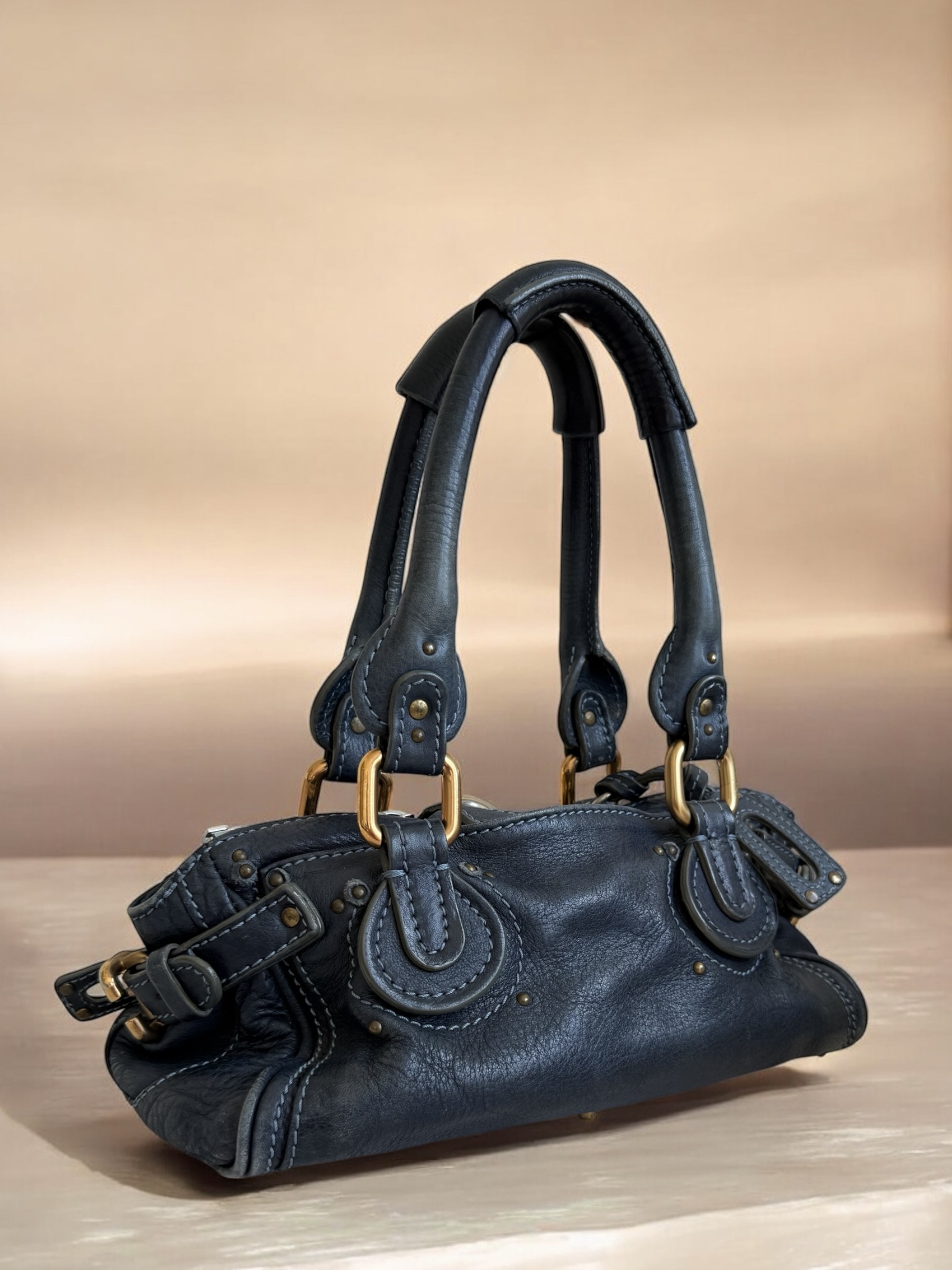 Navy Blue Mini Chloé Paddington bag
