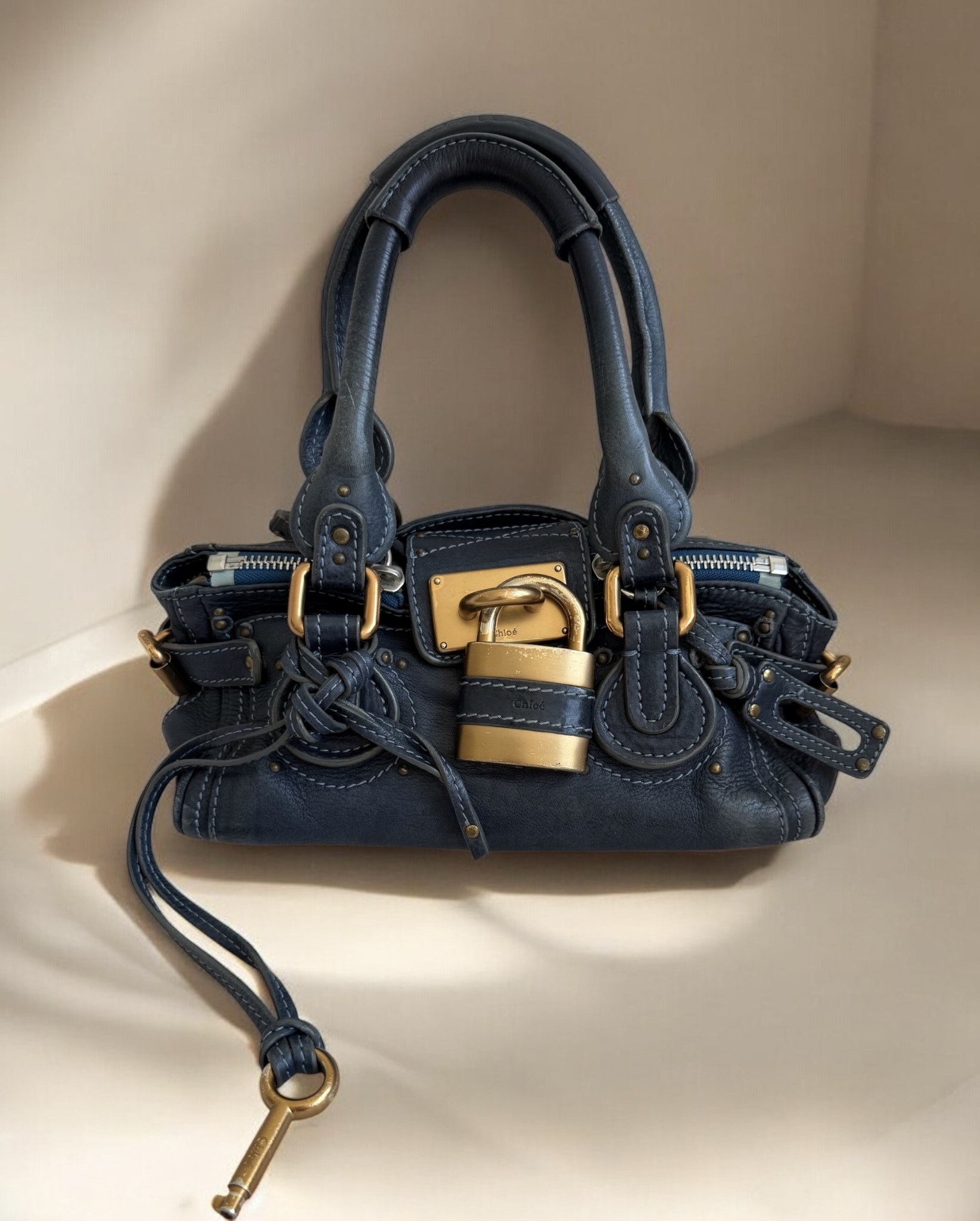 Navy Blue Mini Chloé Paddington bag